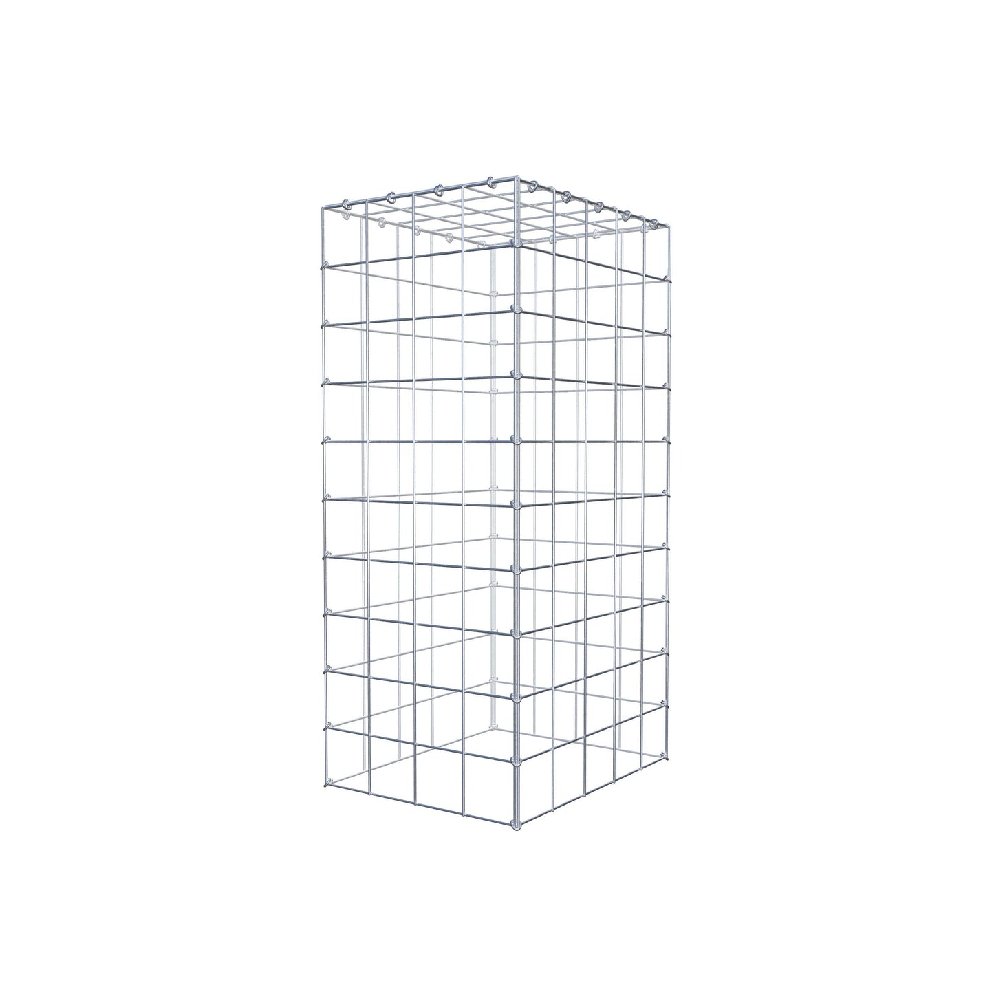 Typ 3 påbyggnadsgabion 100 cm x 50 cm x 40 cm (L x H x D), maskstorlek 10 cm x 10 cm, C-ring