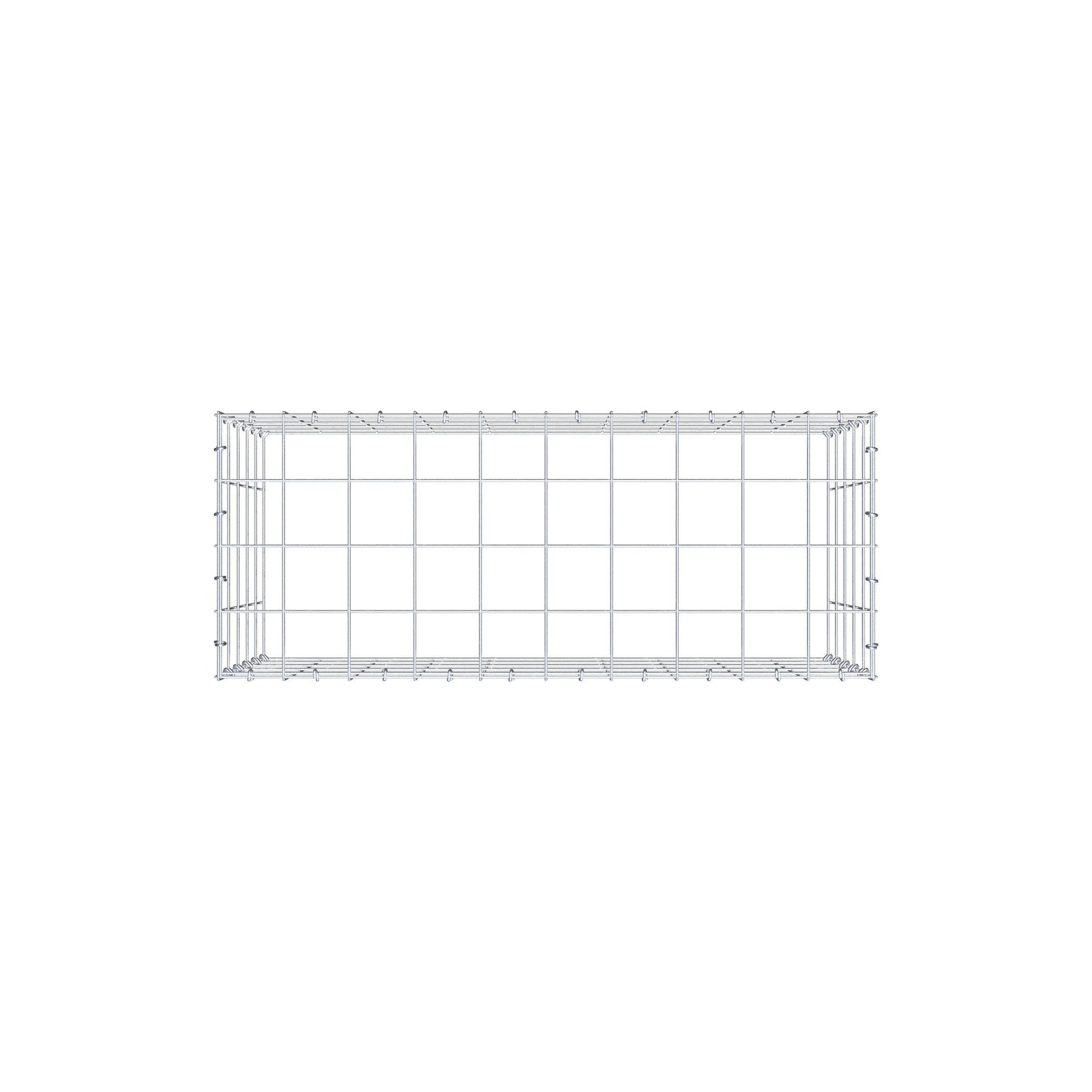 Typ 3 påbyggnadsgabion 100 cm x 50 cm x 40 cm (L x H x D), maskstorlek 10 cm x 10 cm, C-ring