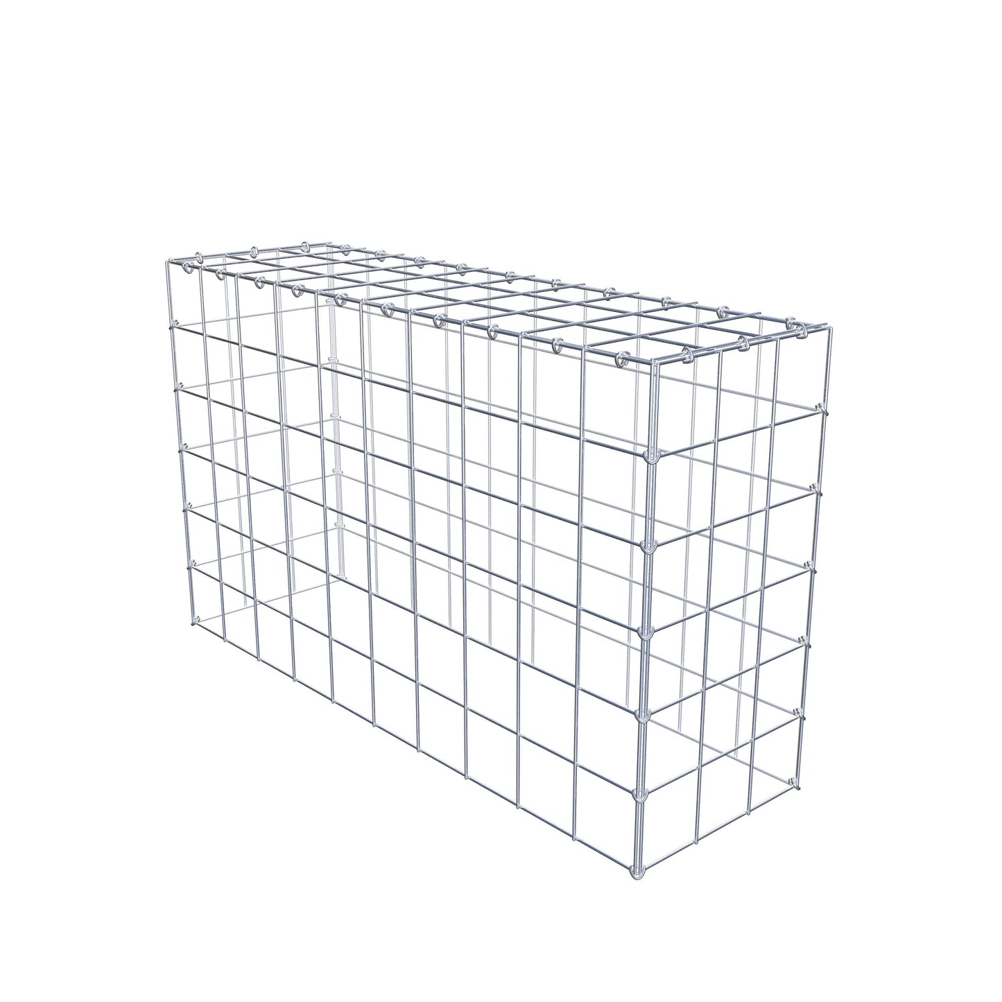 Mounted gabion type 3 100 cm x 60 cm x 30 cm (L x H x D), mesh size 10 cm x 10 cm, C-ring