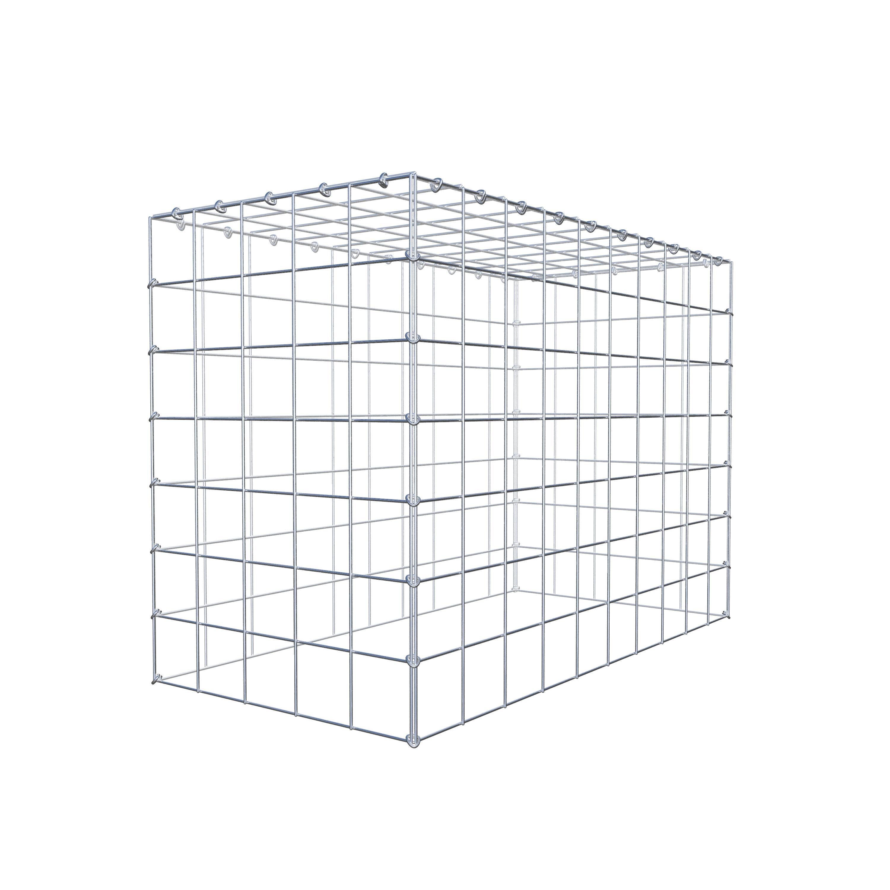 Monteret gabion type 3 100 cm x 70 cm x 50 cm (L x H x D), maskestørrelse 10 cm x 10 cm, C-ring