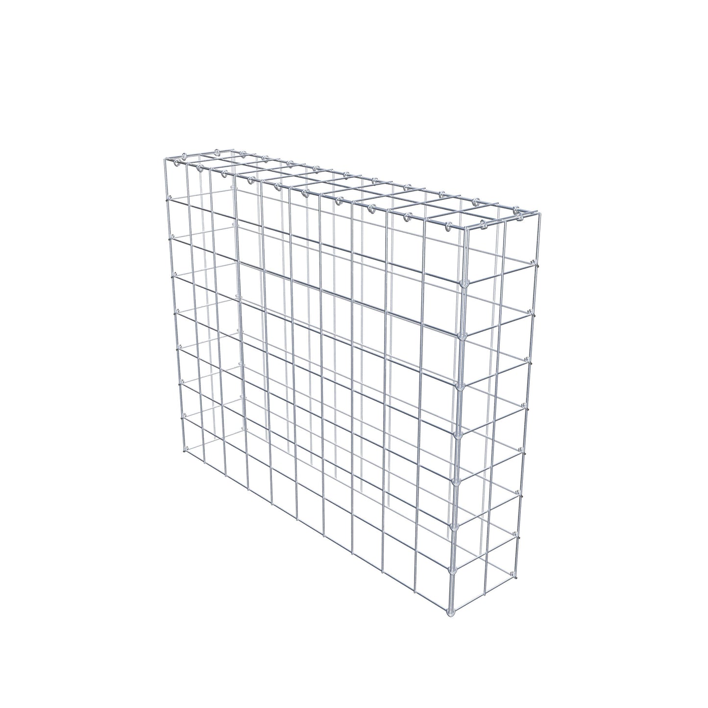 Typ 3 påbyggnadsgabion 100 cm x 80 cm x 20 cm (L x H x D), maskstorlek 10 cm x 10 cm, C-ring