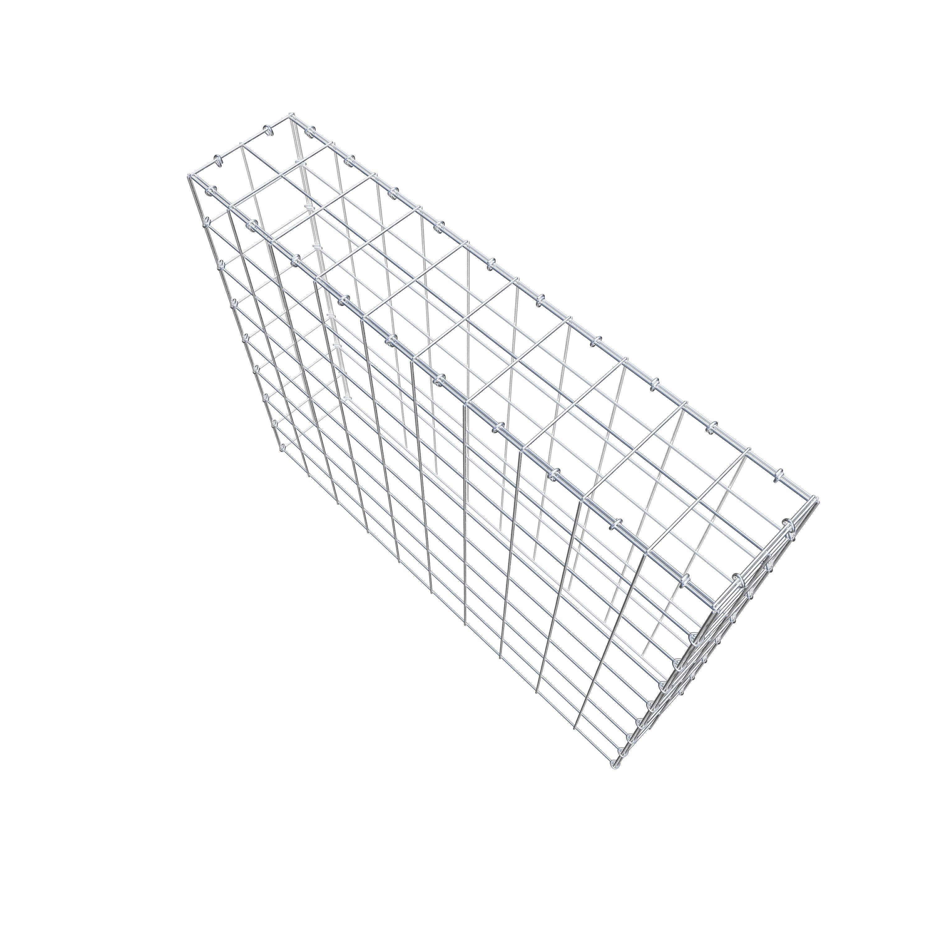 Monteret gabion type 3 100 cm x 80 cm x 20 cm (L x H x D), maskestørrelse 10 cm x 10 cm, C-ring