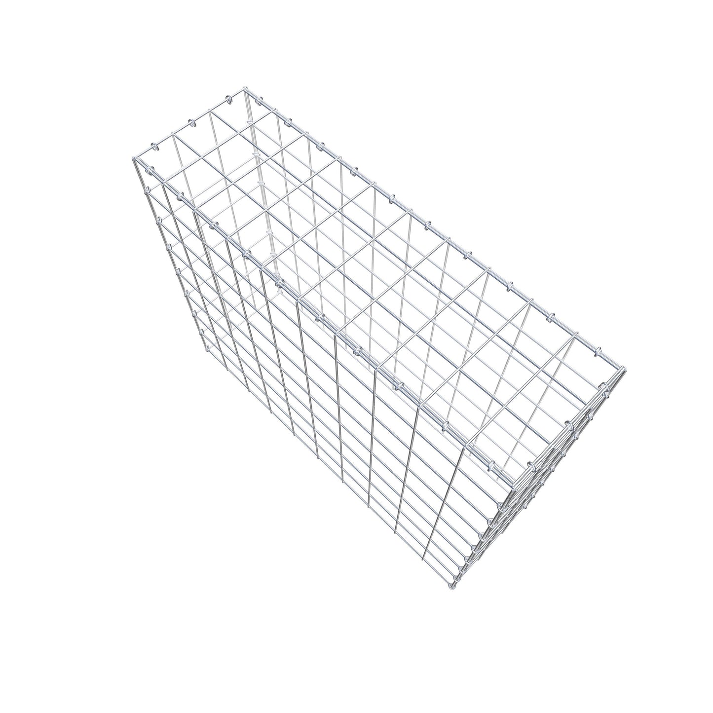 Typ 3 påbyggnadsgabion 100 cm x 80 cm x 30 cm (L x H x D), maskstorlek 10 cm x 10 cm, C-ring