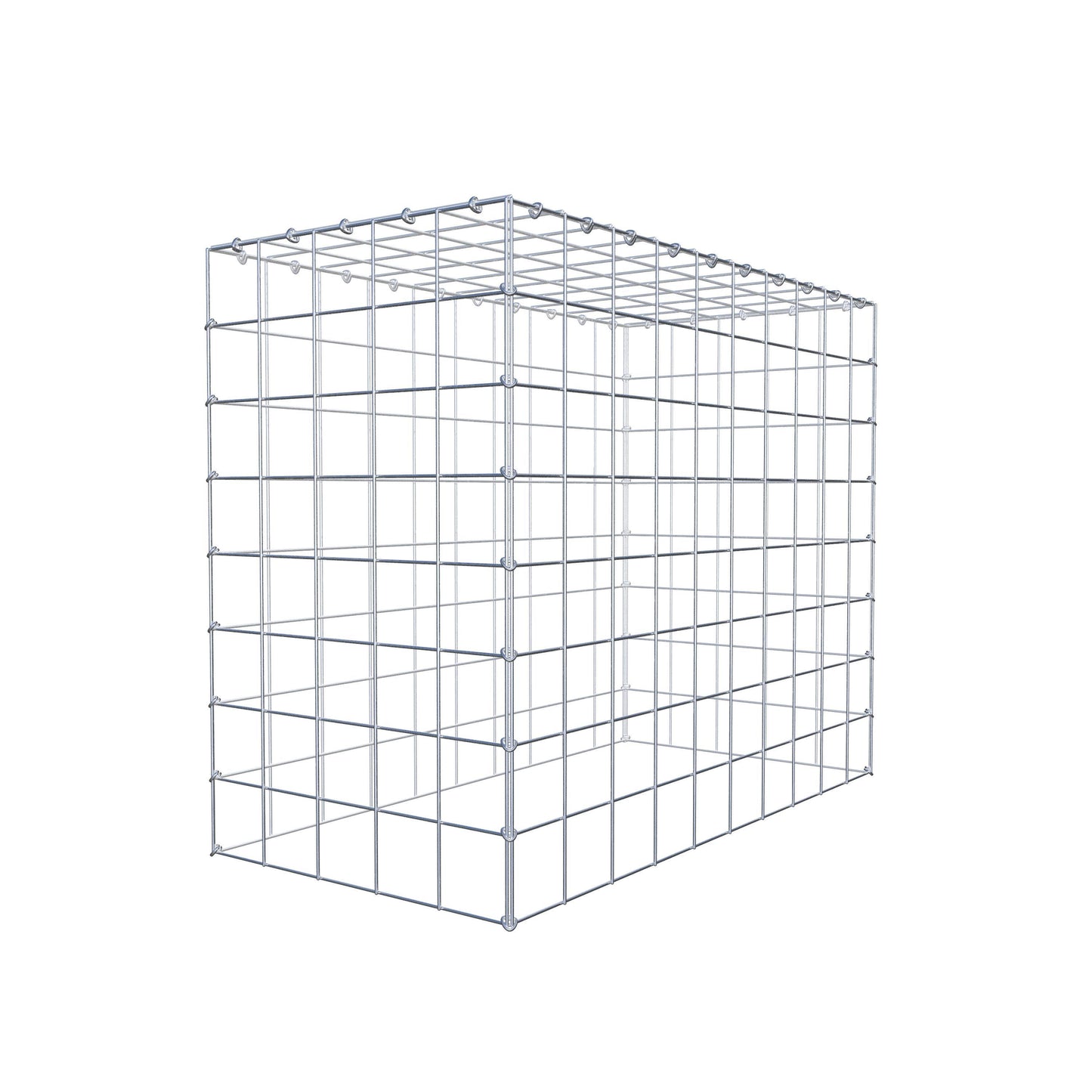 Monteret gabion type 3 100 cm x 80 cm x 50 cm (L x H x D), maskestørrelse 10 cm x 10 cm, C-ring