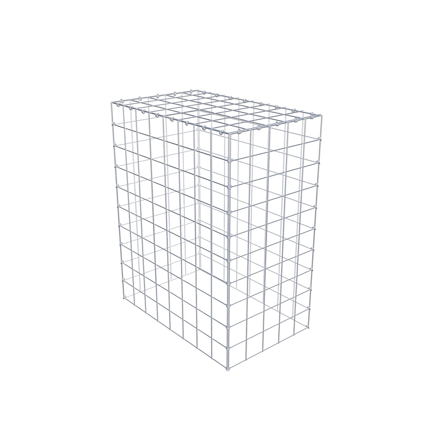 Monteret gabion type 3 100 cm x 80 cm x 50 cm (L x H x D), maskestørrelse 10 cm x 10 cm, C-ring