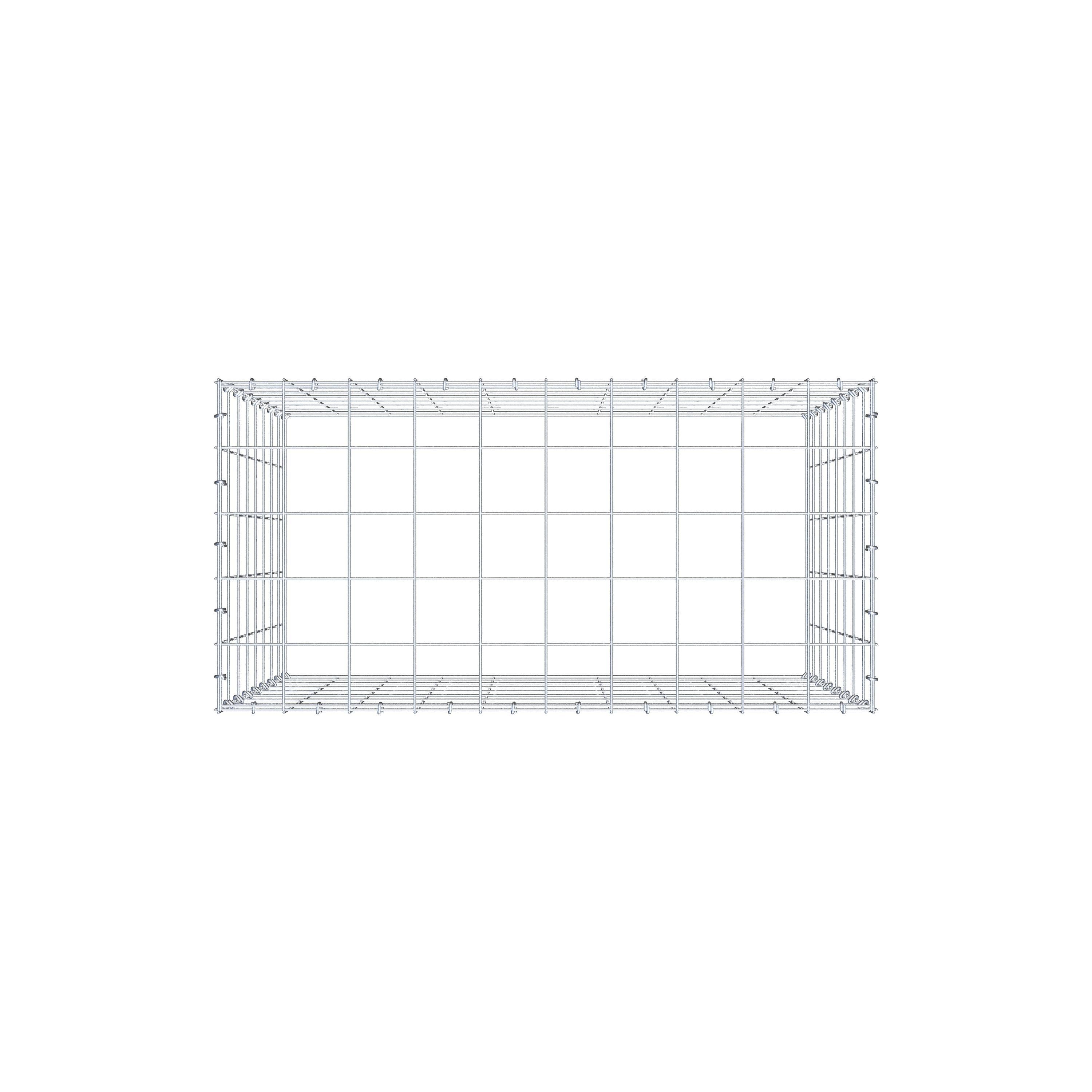 Mounted gabion type 3 100 cm x 80 cm x 50 cm (L x H x D), mesh size 10 cm x 10 cm, C-ring