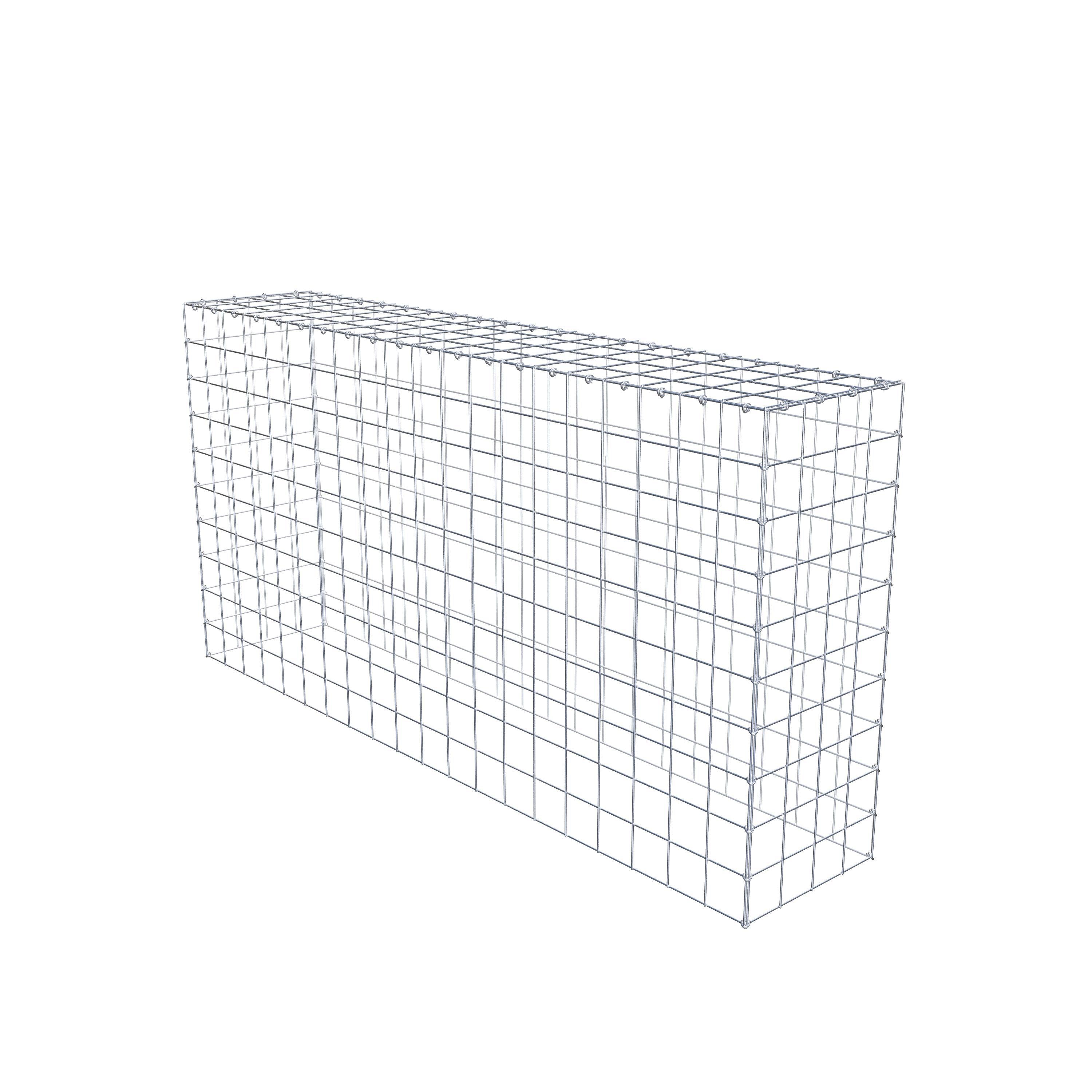 Monteret gabion type 3 200 cm x 100 cm x 40 cm (L x H x D), maskestørrelse 10 cm x 10 cm, C-ring