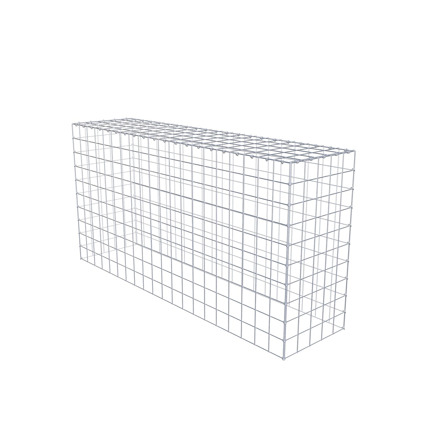 Monteret gabion type 3 200 cm x 100 cm x 50 cm (L x H x D), maskestørrelse 10 cm x 10 cm, C-ring
