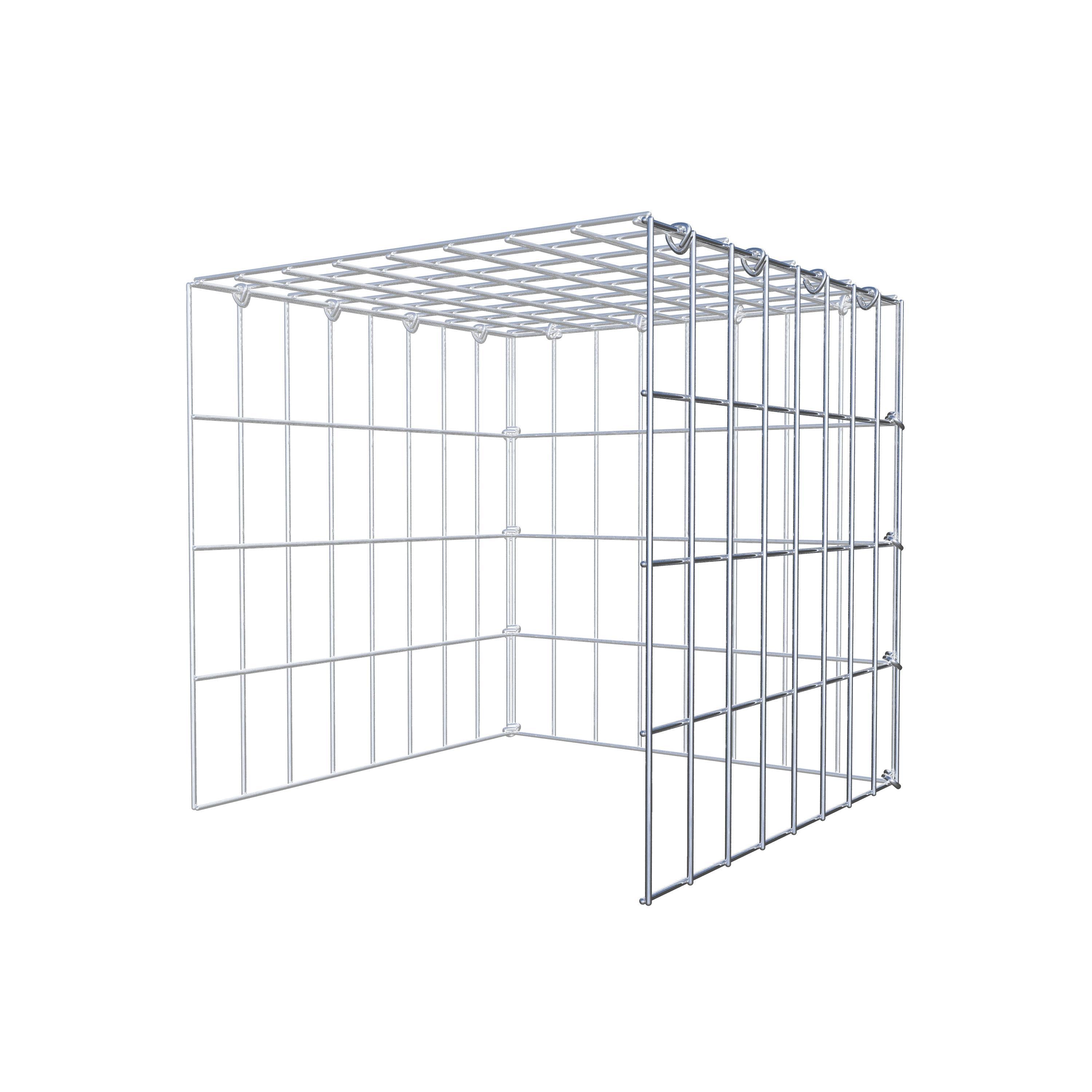 Mounted gabion type 4 40 cm x 40 cm x 40 cm (L x H x D), mesh size 5 cm x 10 cm, C-ring