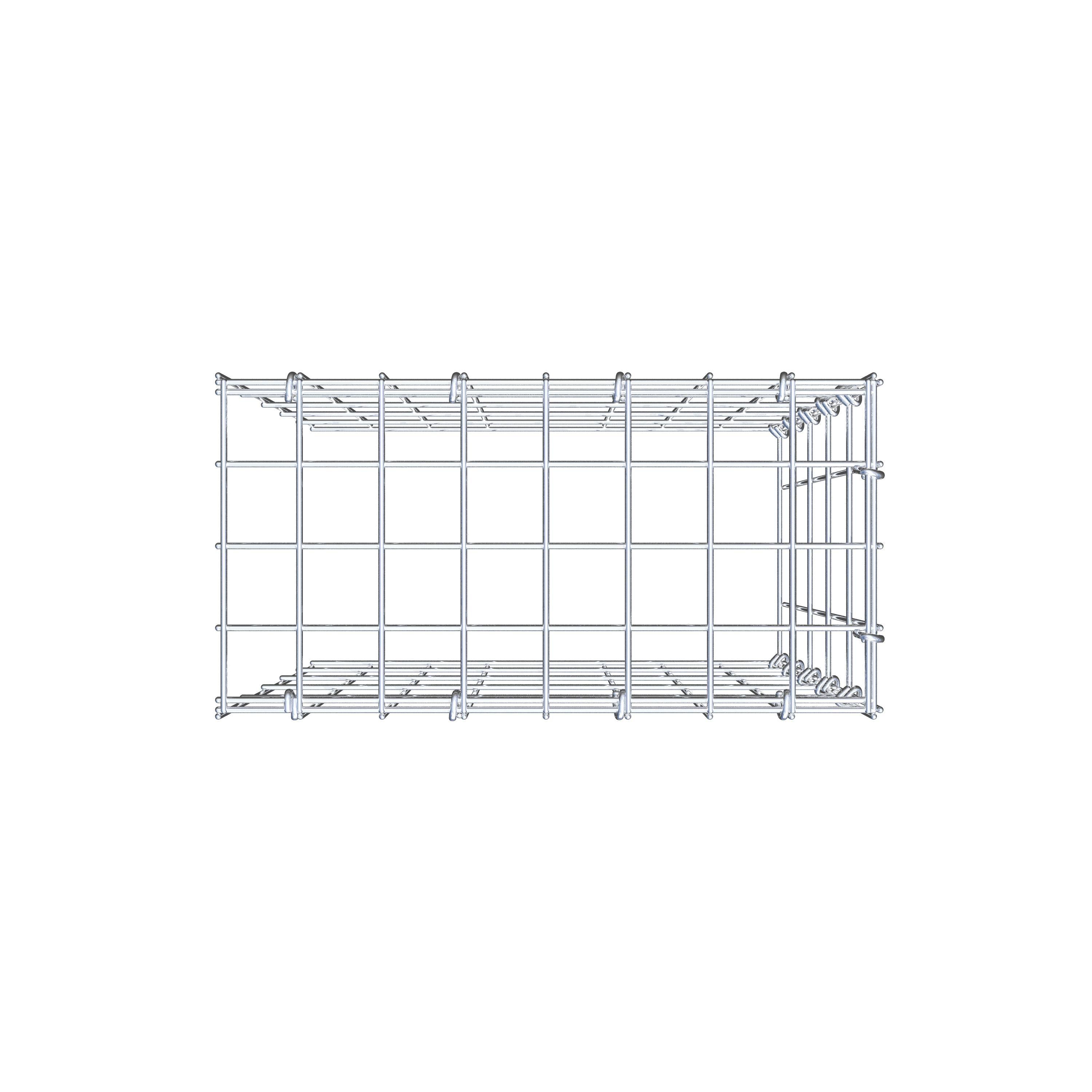 Mounted gabion type 4 50 cm x 40 cm x 20 cm (L x H x D), mesh size 5 cm x 10 cm, C-ring