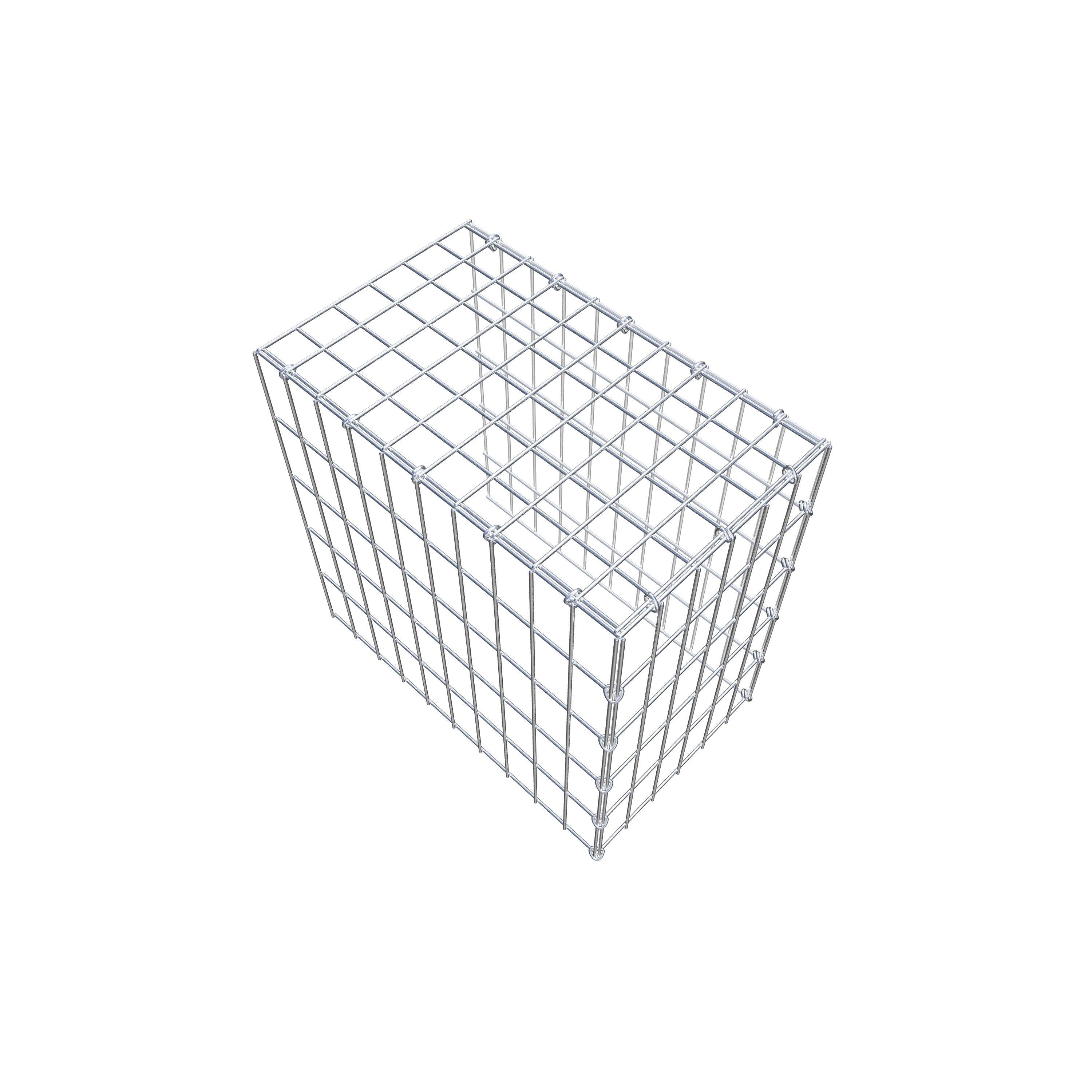 Mounted gabion type 4 50 cm x 50 cm x 30 cm (L x H x D), mesh size 5 cm x 10 cm, C-ring