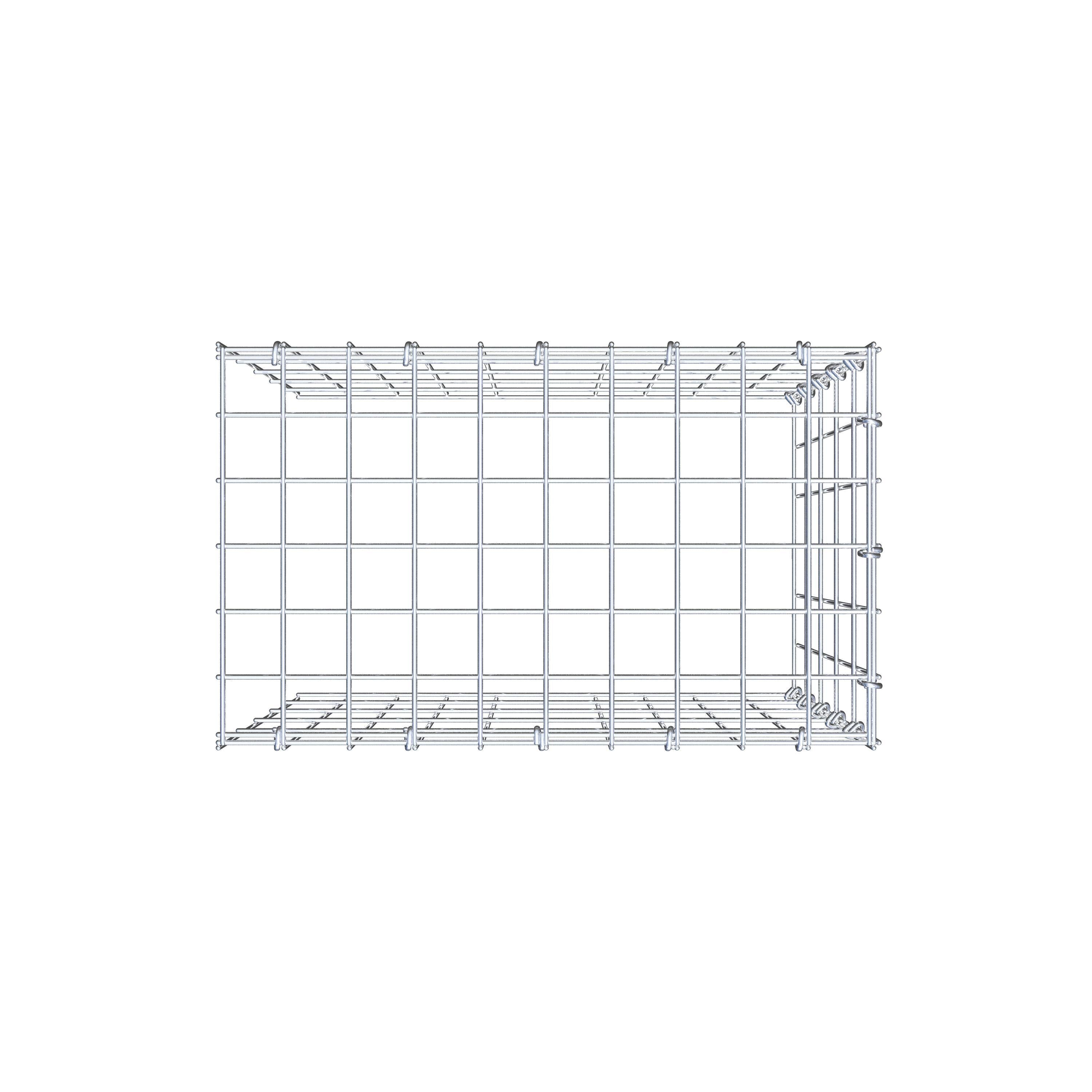 Mounted gabion type 4 50 cm x 50 cm x 30 cm (L x H x D), mesh size 5 cm x 10 cm, C-ring