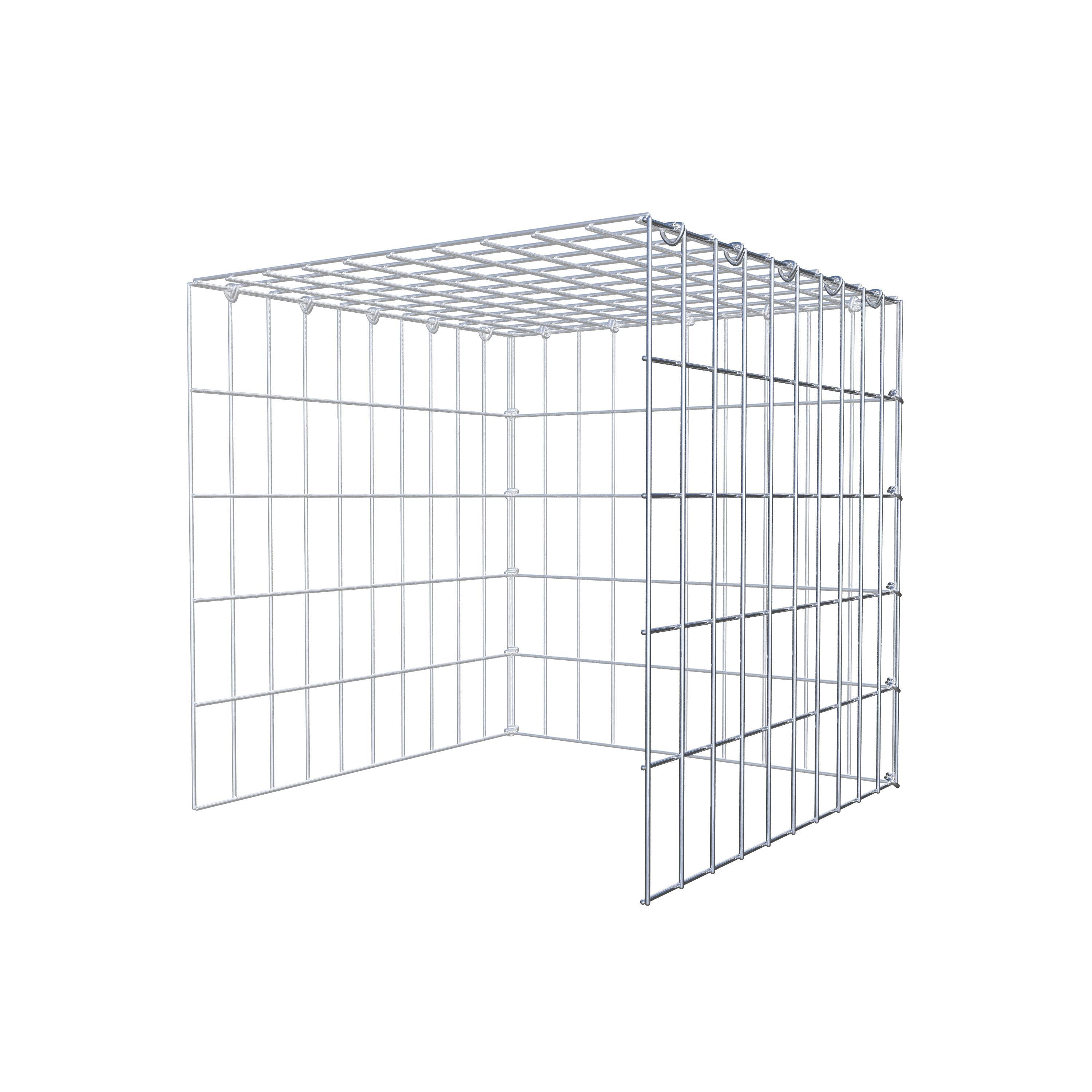 Mounted gabion type 4 50 cm x 50 cm x 50 cm (L x H x D), mesh size 5 cm x 10 cm, C-ring