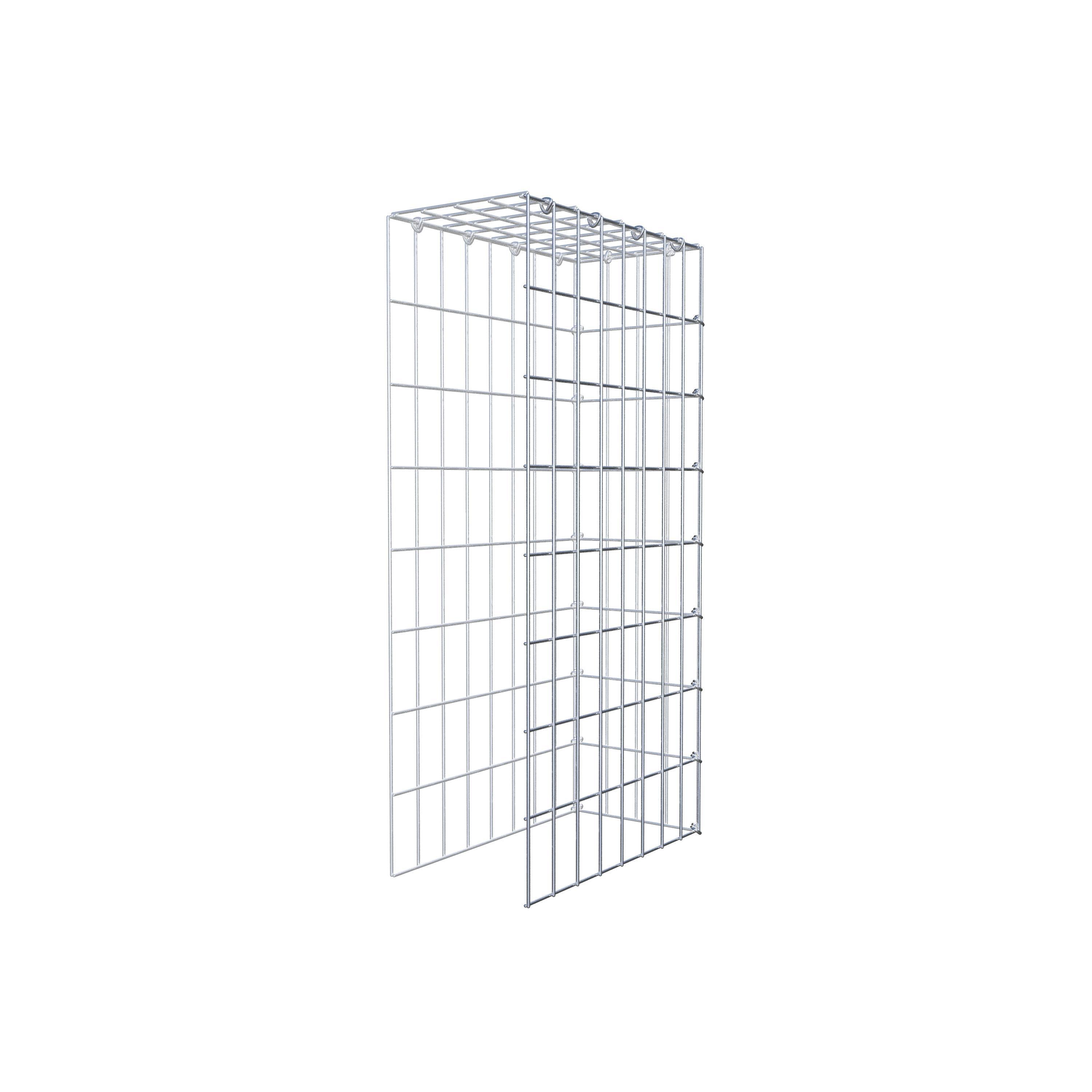 Mounted gabion type 4 80 cm x 40 cm x 20 cm (L x H x D), mesh size 5 cm x 10 cm, C-ring