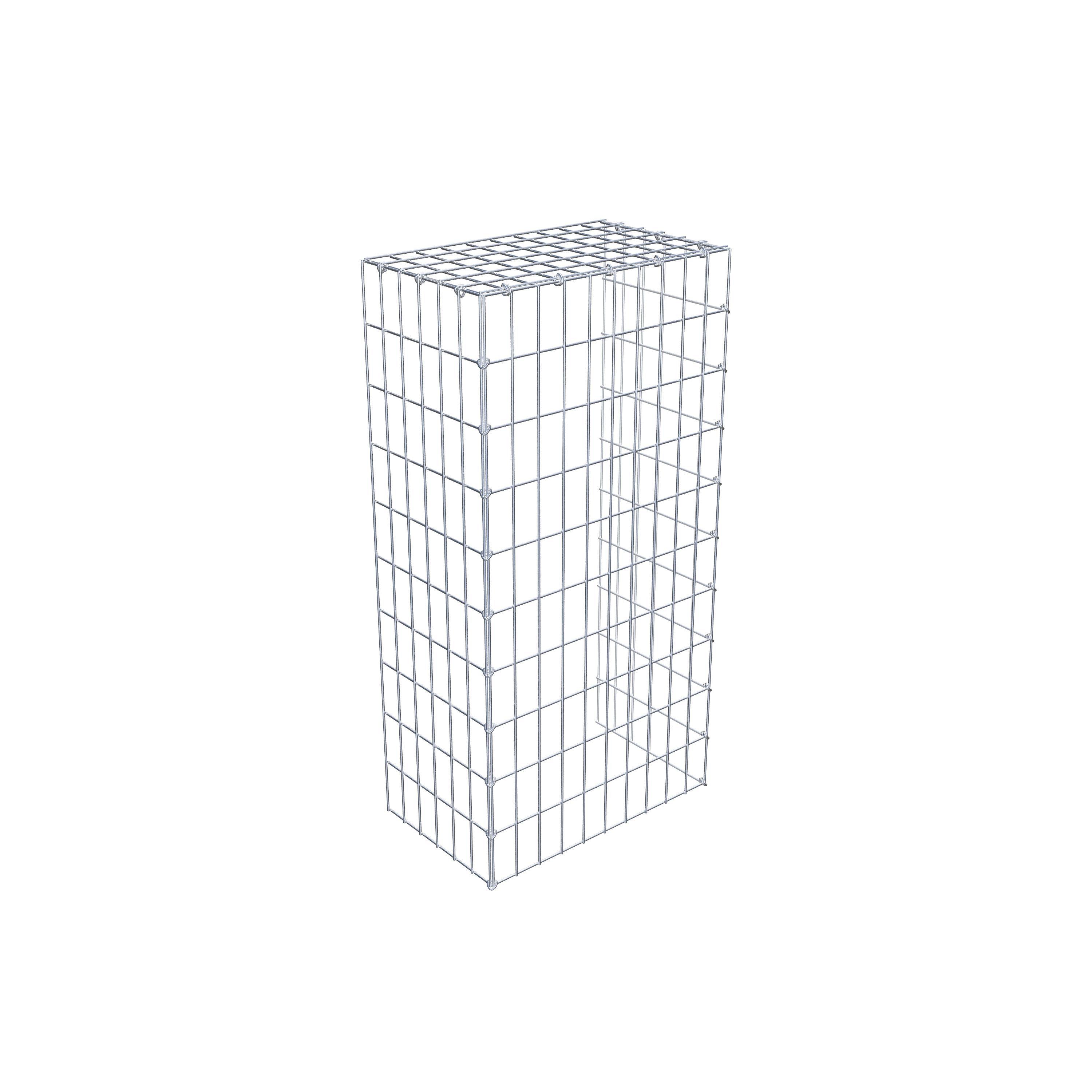 Mounted gabion type 4 100 cm x 30 cm x 50 cm (L x H x D), mesh size 5 cm x 10 cm, C-ring