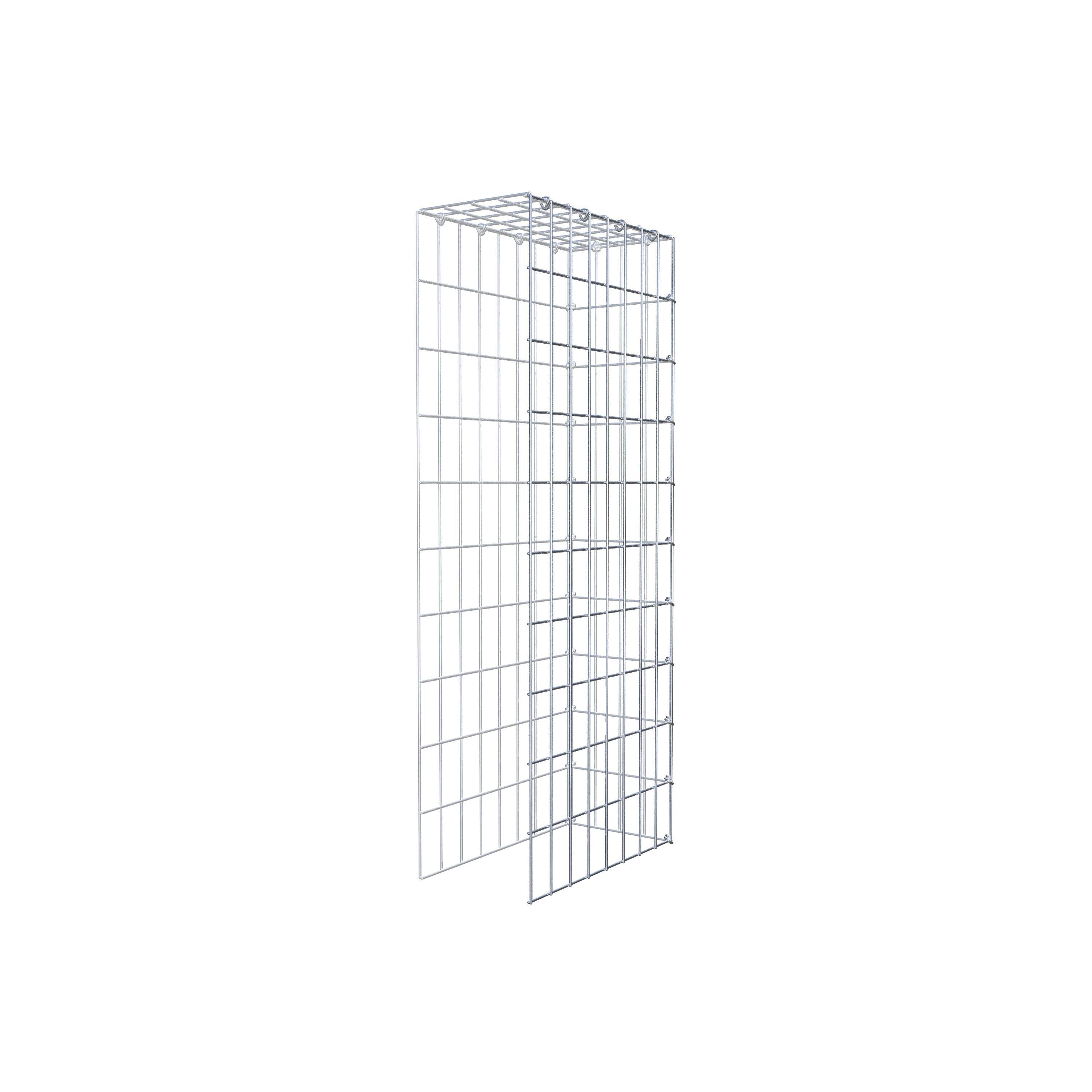 Mounted gabion type 4 100 cm x 40 cm x 20 cm (L x H x D), mesh size 5 cm x 10 cm, C-ring