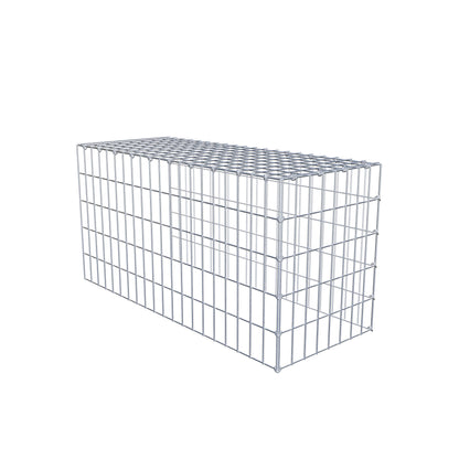 Monteret gabion type 4 100 cm x 50 cm x 40 cm (L x H x D), maskestørrelse 5 cm x 10 cm, C-ring