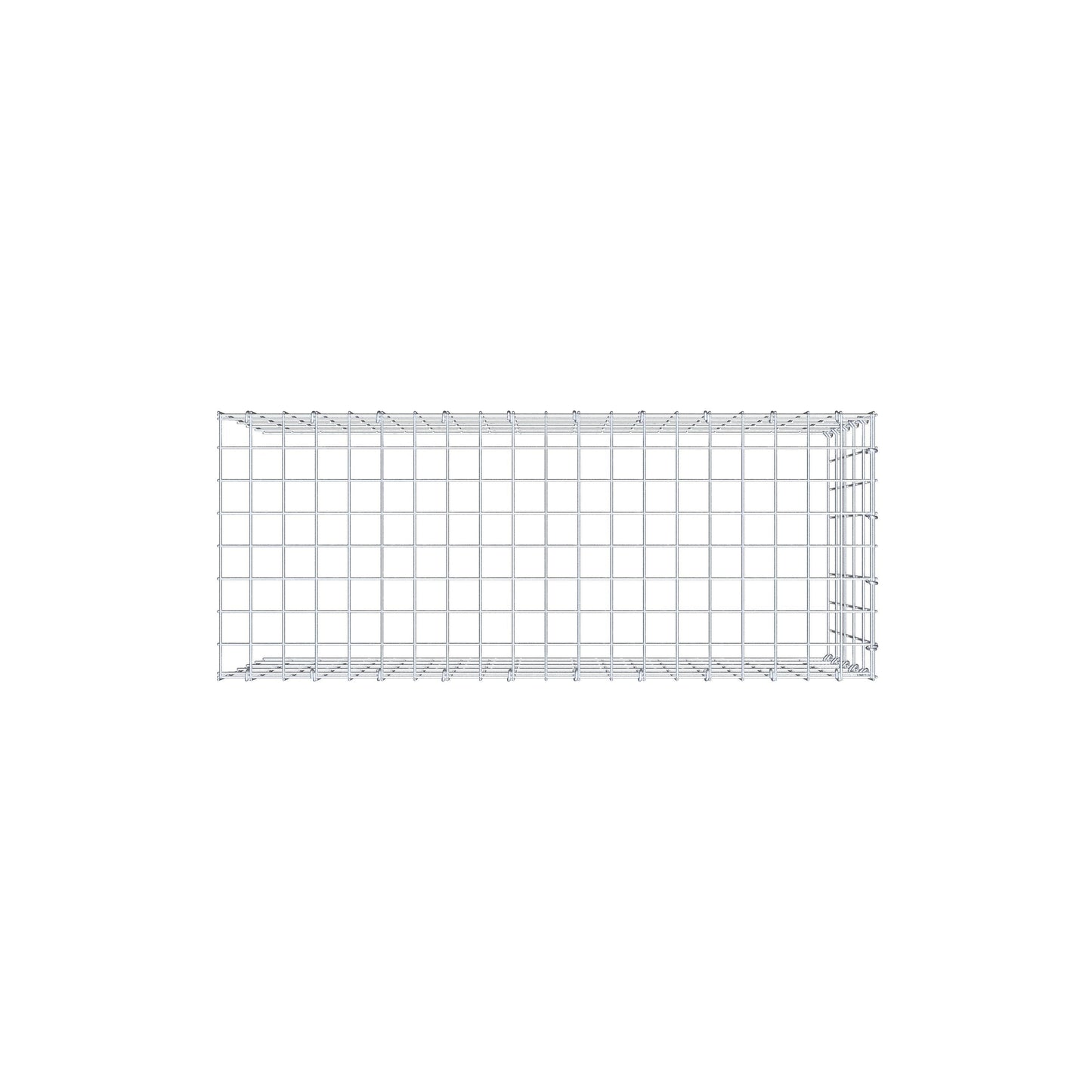 Monteret gabion type 4 100 cm x 50 cm x 40 cm (L x H x D), maskestørrelse 5 cm x 10 cm, C-ring
