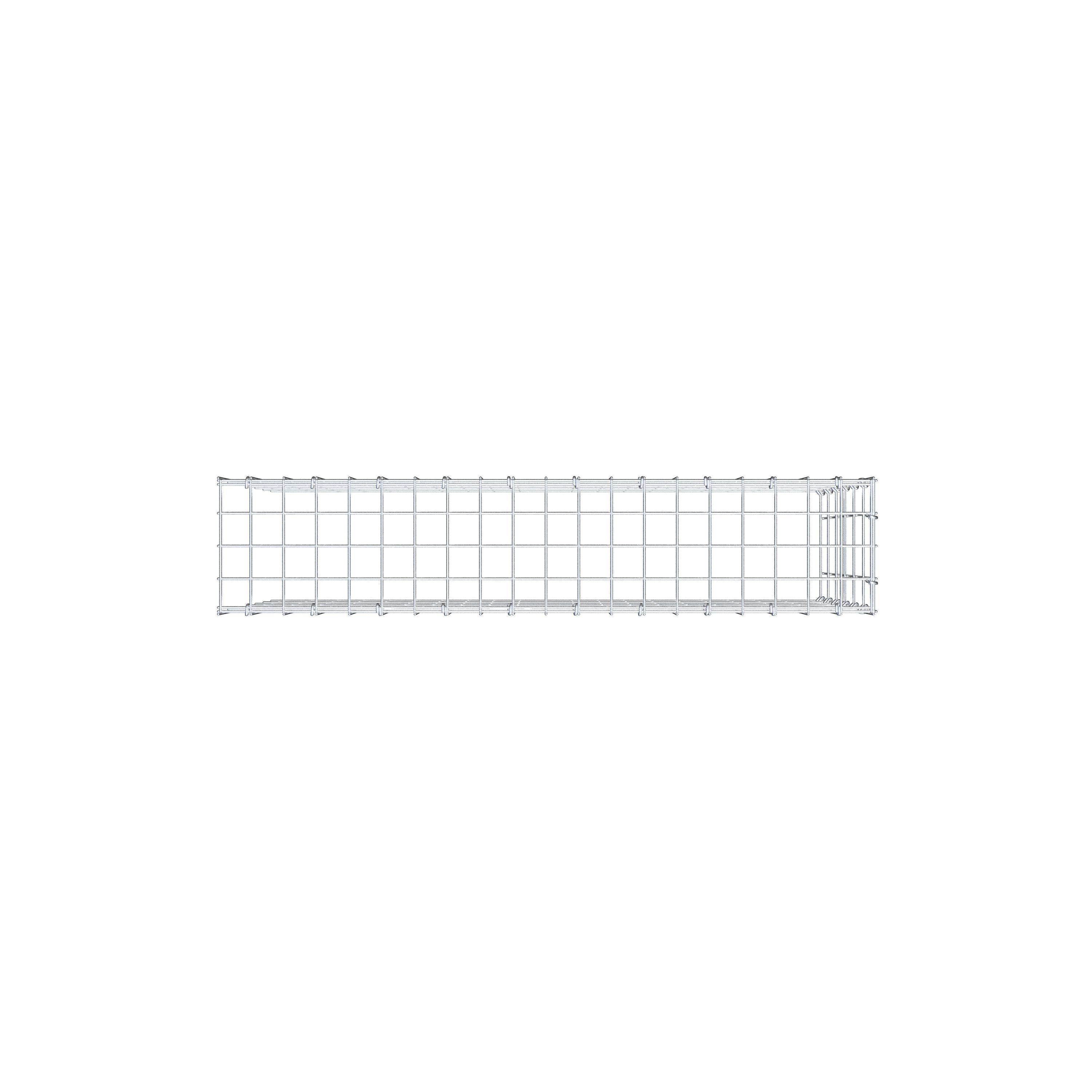 Mounted gabion type 4 100 cm x 60 cm x 20 cm (L x H x D), mesh size 5 cm x 10 cm, C-ring