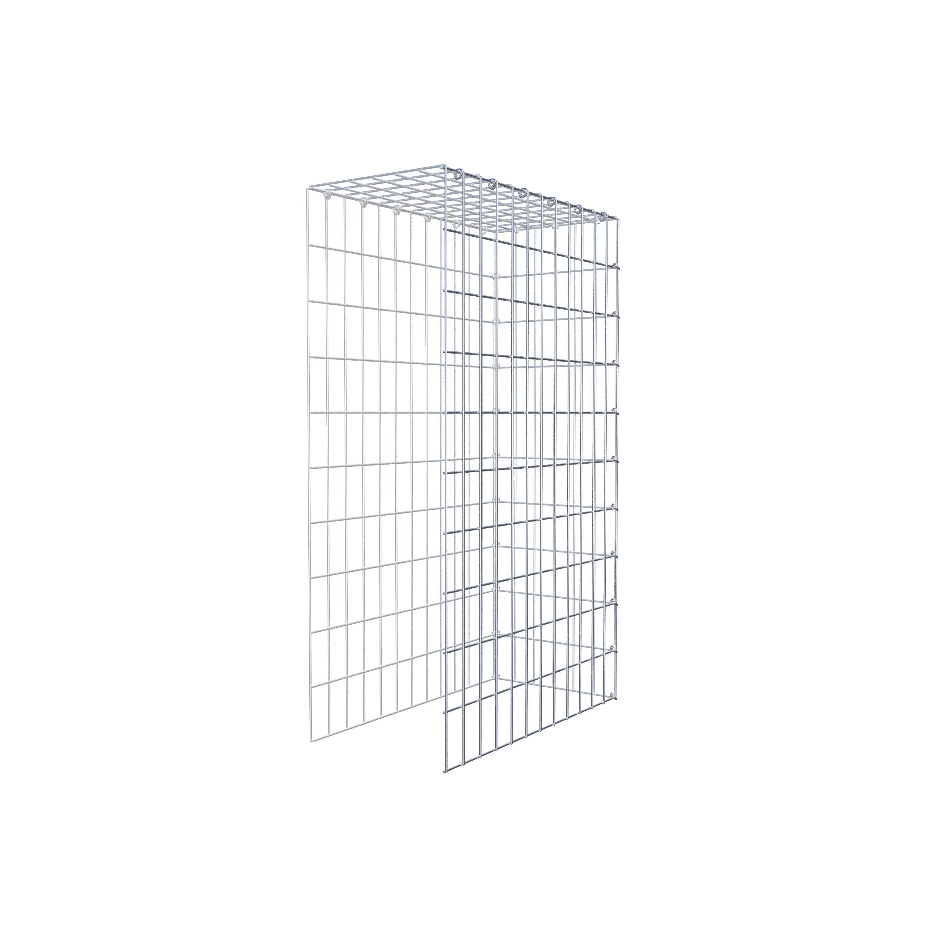 Mounted gabion type 4 100 cm x 60 cm x 30 cm (L x H x D), mesh size 5 cm x 10 cm, C-ring