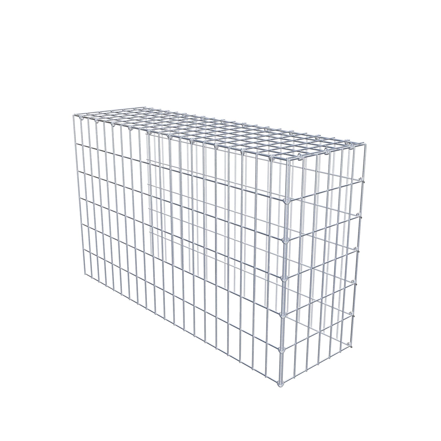 Mounted gabion type 4 100 cm x 60 cm x 30 cm (L x H x D), mesh size 5 cm x 10 cm, C-ring