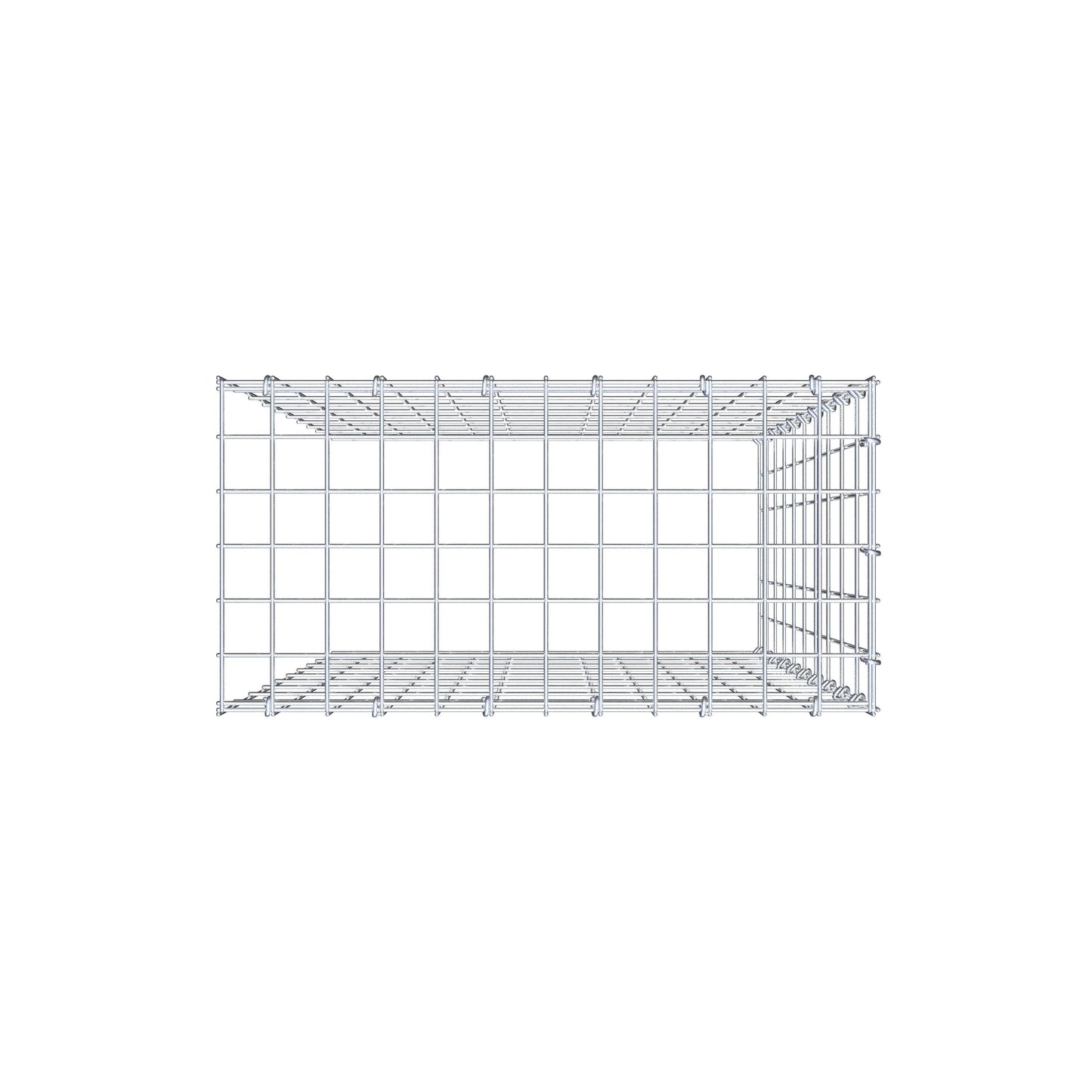 Mounted gabion type 4 100 cm x 60 cm x 30 cm (L x H x D), mesh size 5 cm x 10 cm, C-ring