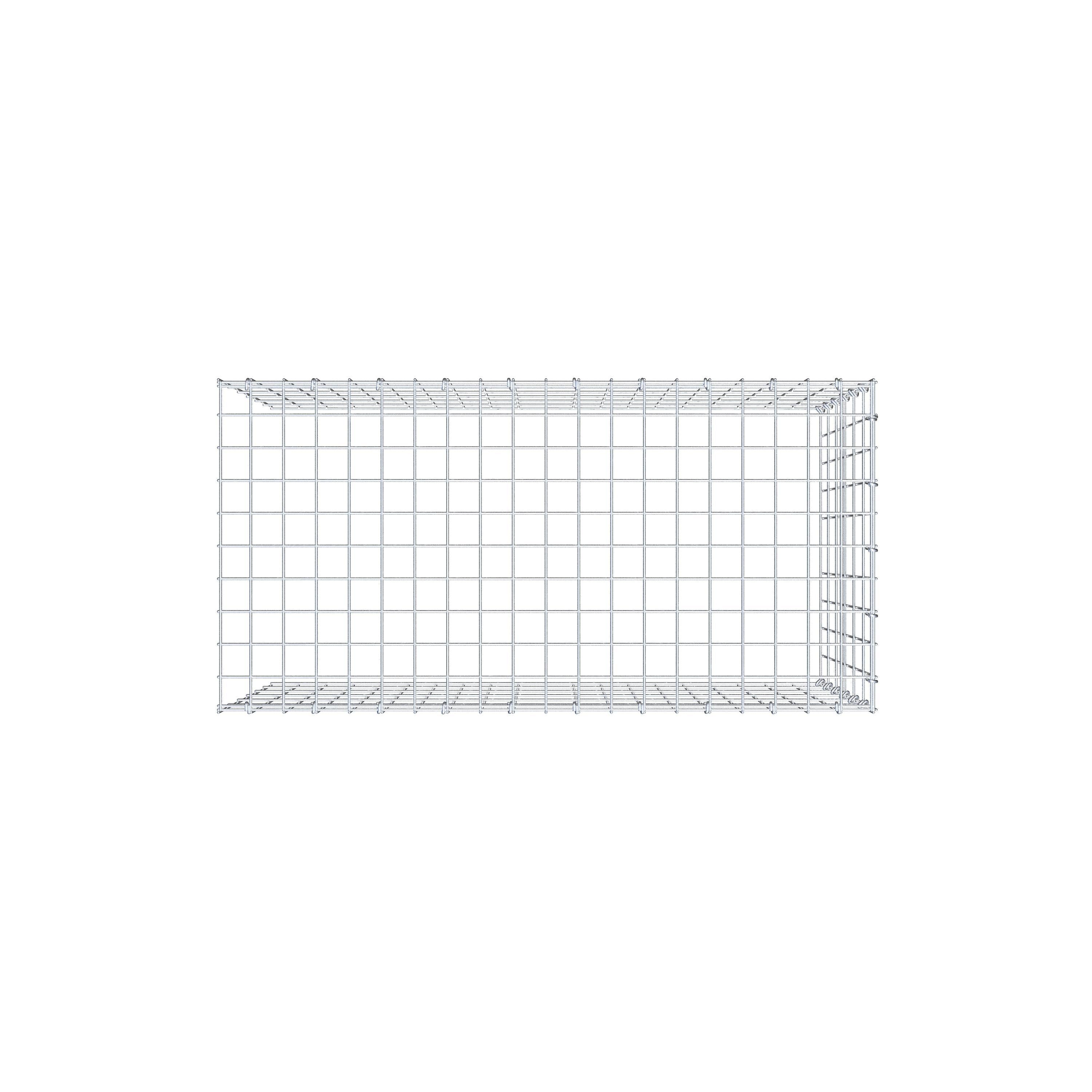 Mounted gabion type 4 100 cm x 60 cm x 50 cm (L x H x D), mesh size 5 cm x 10 cm, C-ring