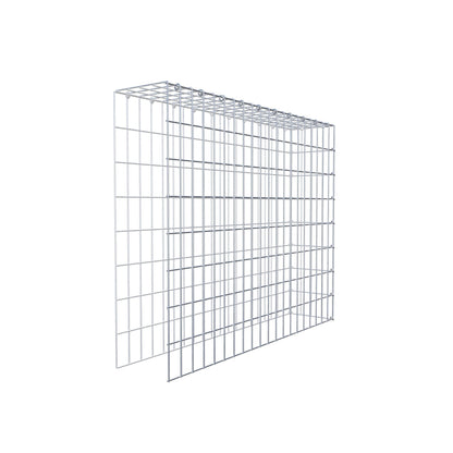 Monteret gabion type 4 100 cm x 80 cm x 20 cm (L x H x D), maskestørrelse 5 cm x 10 cm, C-ring