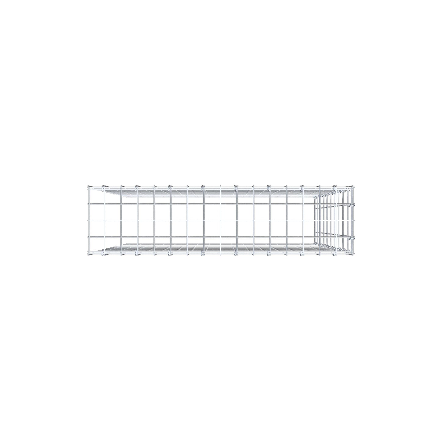 Monteret gabion type 4 100 cm x 80 cm x 20 cm (L x H x D), maskestørrelse 5 cm x 10 cm, C-ring