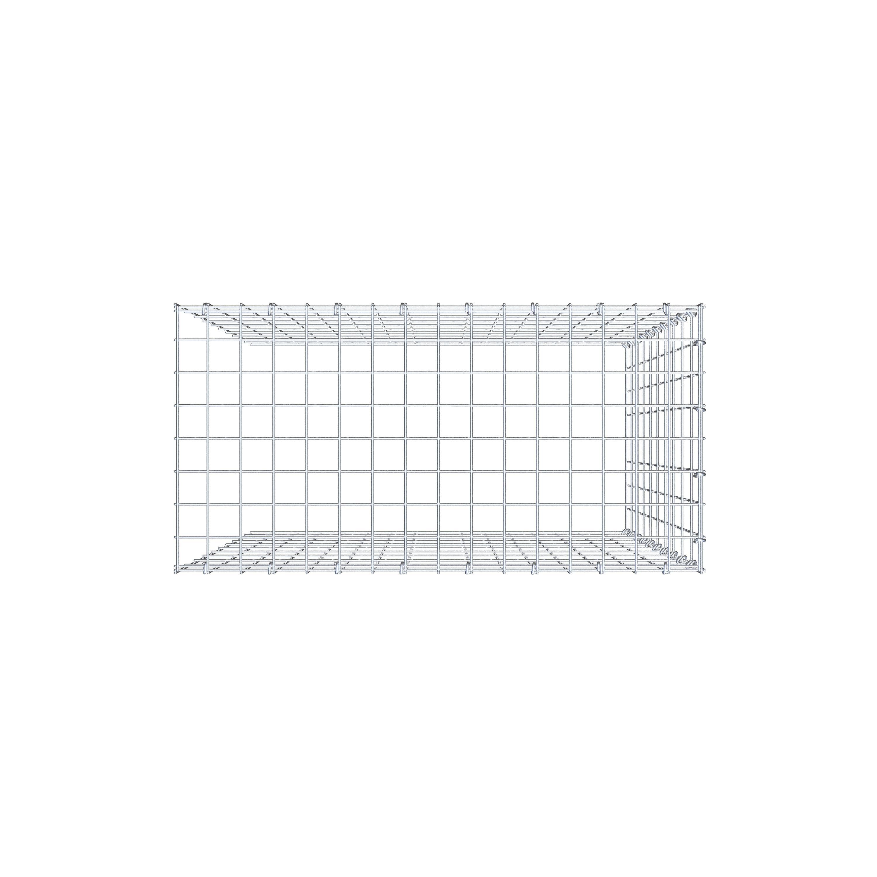 Mounted gabion type 4 100 cm x 80 cm x 40 cm (L x H x D), mesh size 5 cm x 10 cm, C-ring