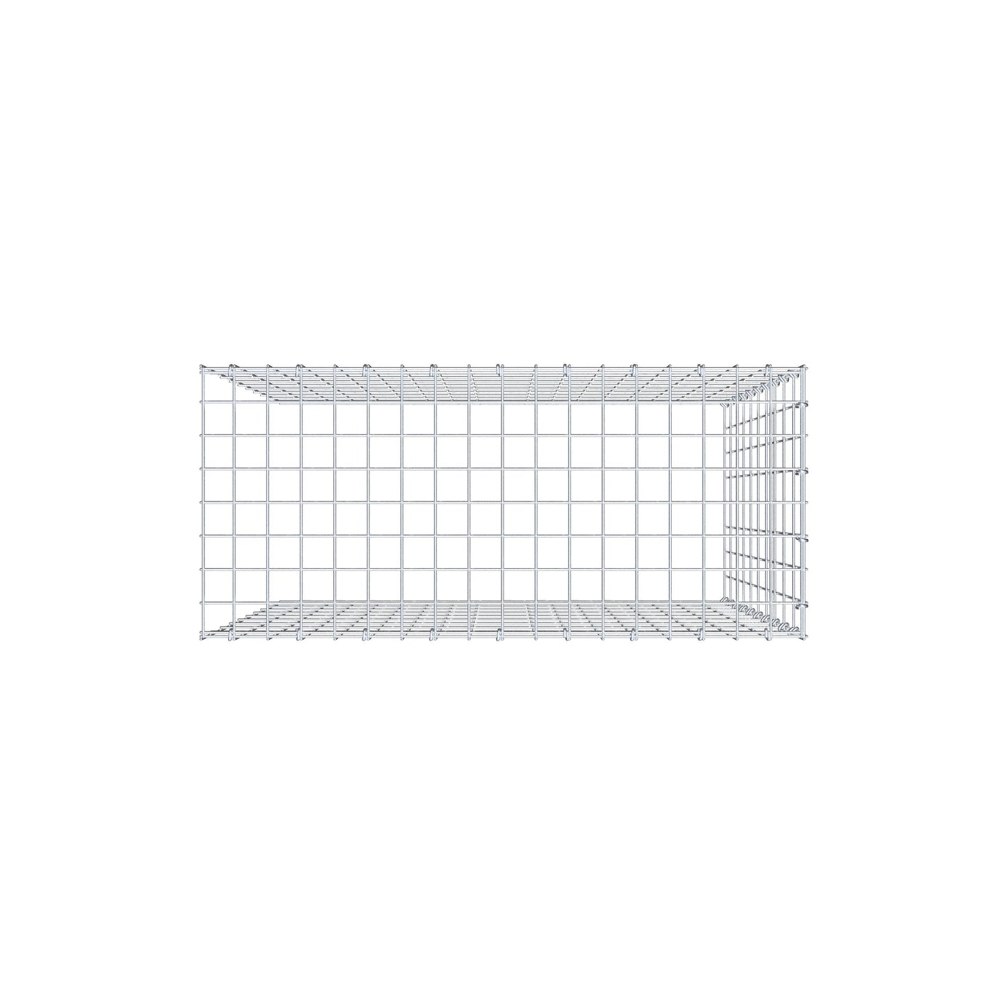 Mounted gabion type 4 100 cm x 90 cm x 40 cm (L x H x D), mesh size 5 cm x 10 cm, C-ring