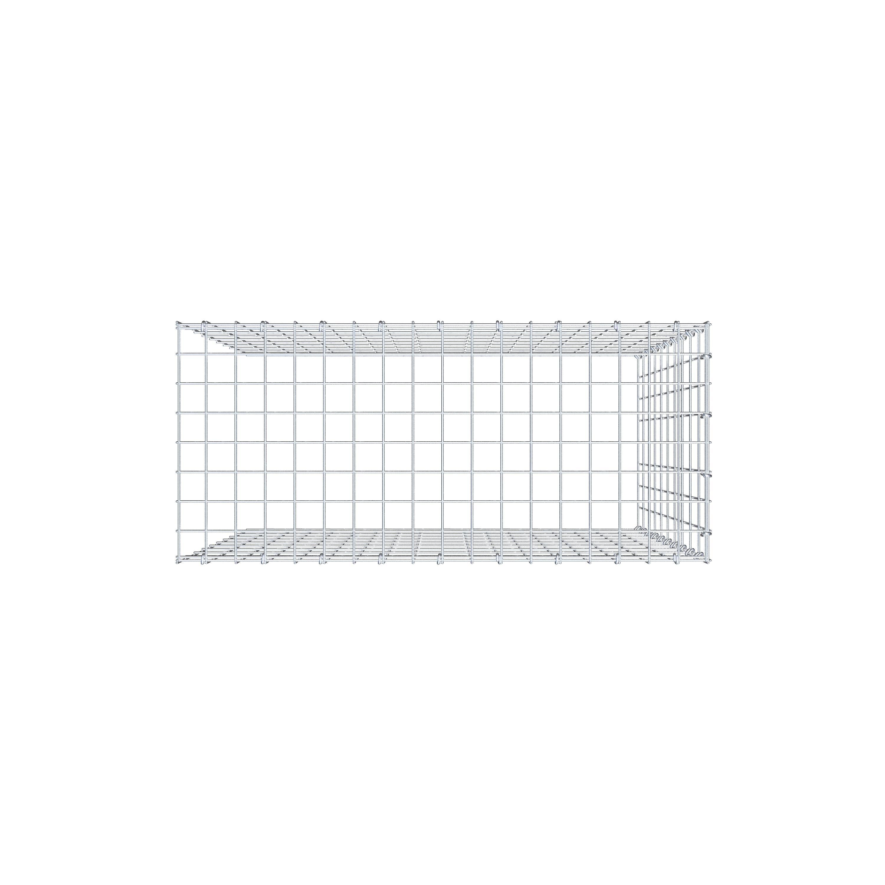 Monteret gabion type 4 100 cm x 90 cm x 40 cm (L x H x D), maskestørrelse 5 cm x 10 cm, C-ring