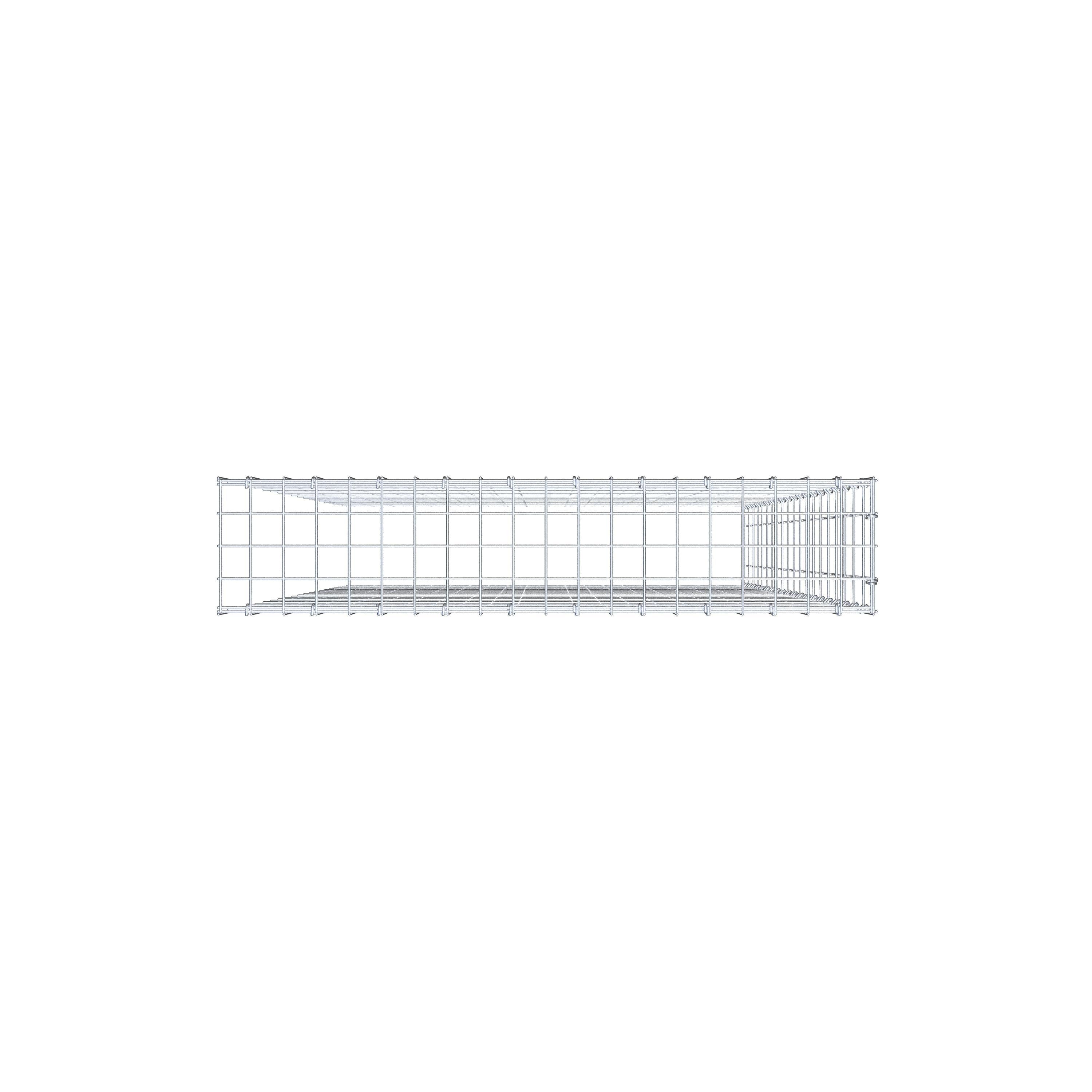 Mounted gabion type 4 200 cm x 100 cm x 20 cm (L x H x D), mesh size 5 cm x 10 cm, C-ring