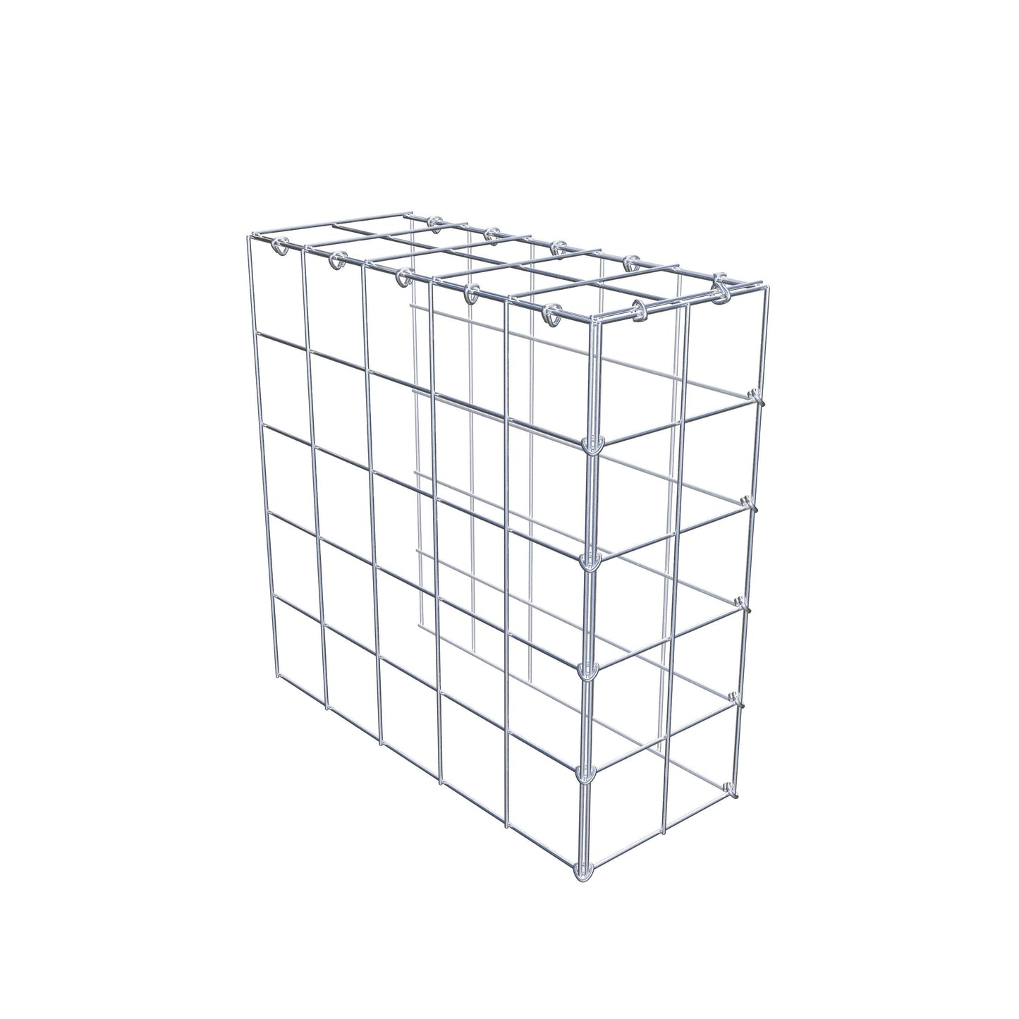 Mounted gabion type 4 50 cm x 50 cm x 20 cm (L x H x D), mesh size 10 cm x 10 cm, C-ring