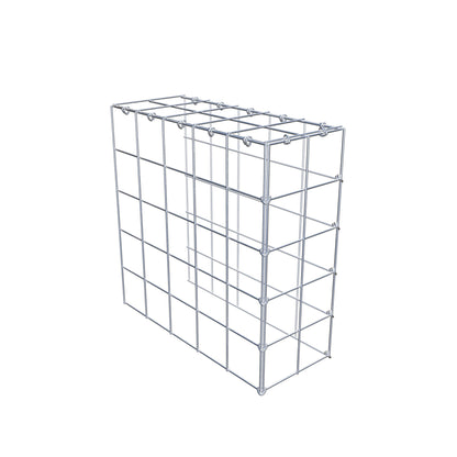 Mounted gabion type 4 50 cm x 50 cm x 20 cm (L x H x D), mesh size 10 cm x 10 cm, C-ring
