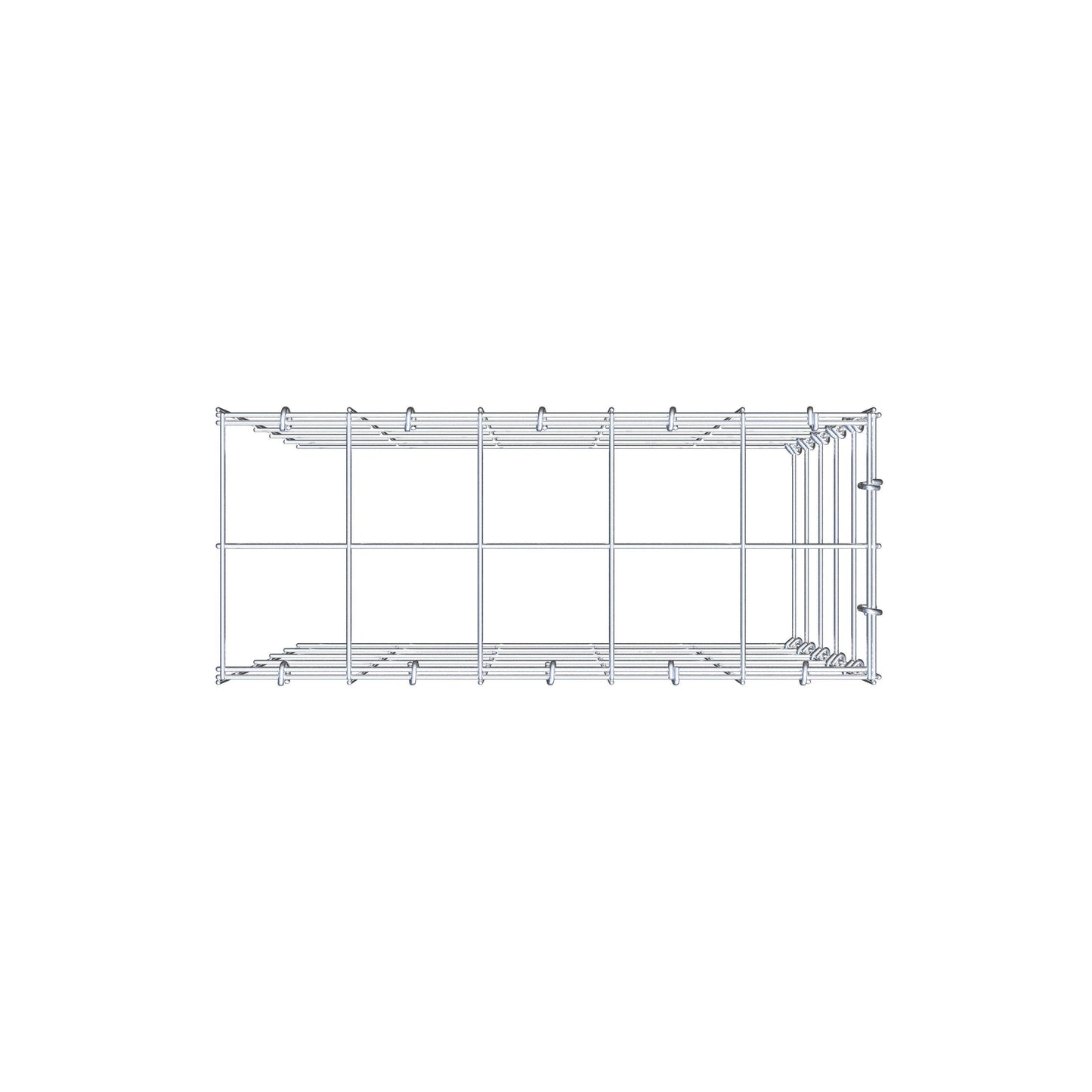 Mounted gabion type 4 50 cm x 50 cm x 20 cm (L x H x D), mesh size 10 cm x 10 cm, C-ring