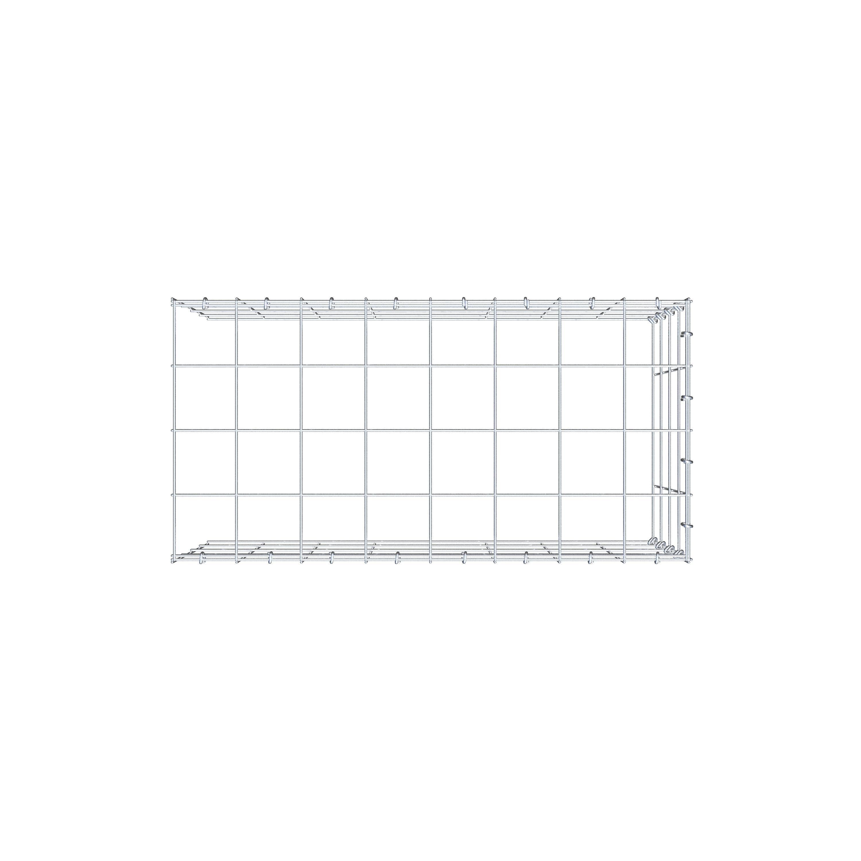 Mounted gabion type 4 80 cm x 40 cm x 40 cm (L x H x D), mesh size 10 cm x 10 cm, C-ring