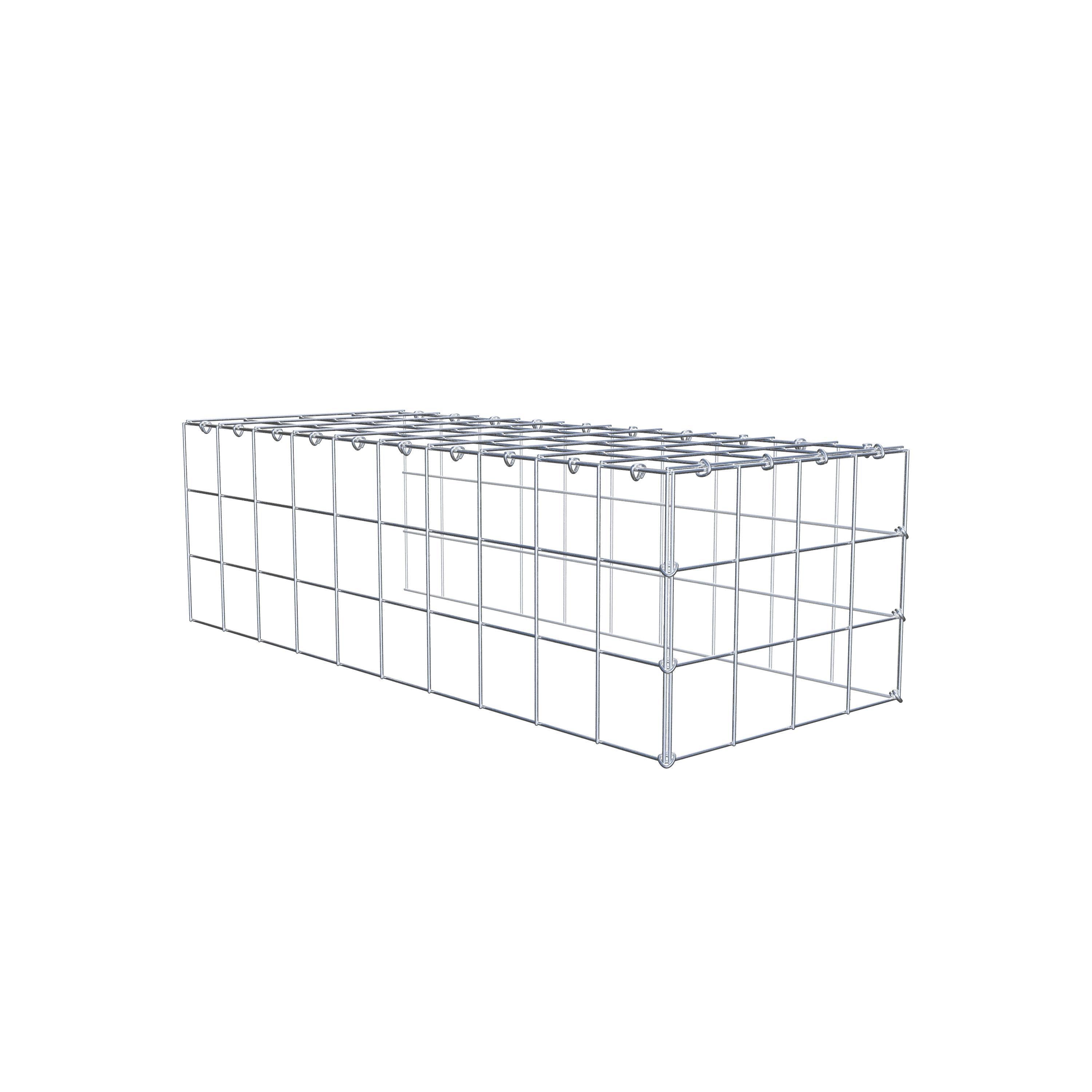 Monteret gabion type 4 100 cm x 30 cm x 40 cm (L x H x D), maskestørrelse 10 cm x 10 cm, C-ring