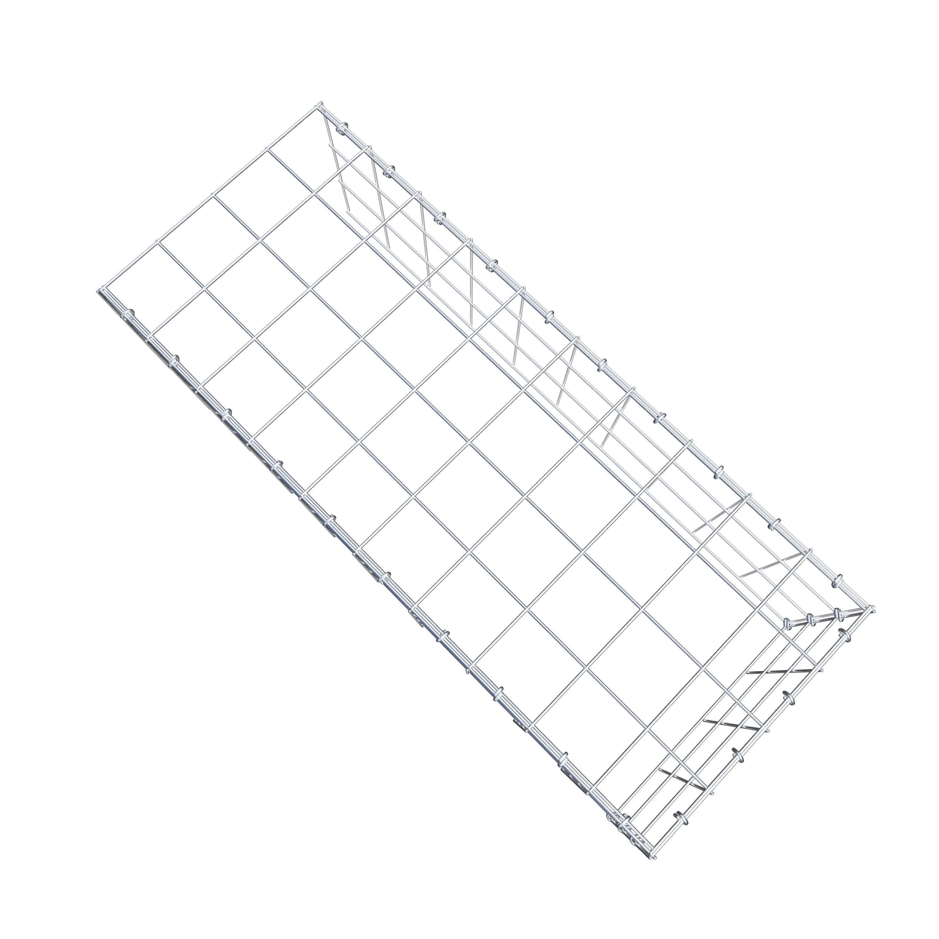 Monteret gabion type 4 100 cm x 30 cm x 40 cm (L x H x D), maskestørrelse 10 cm x 10 cm, C-ring