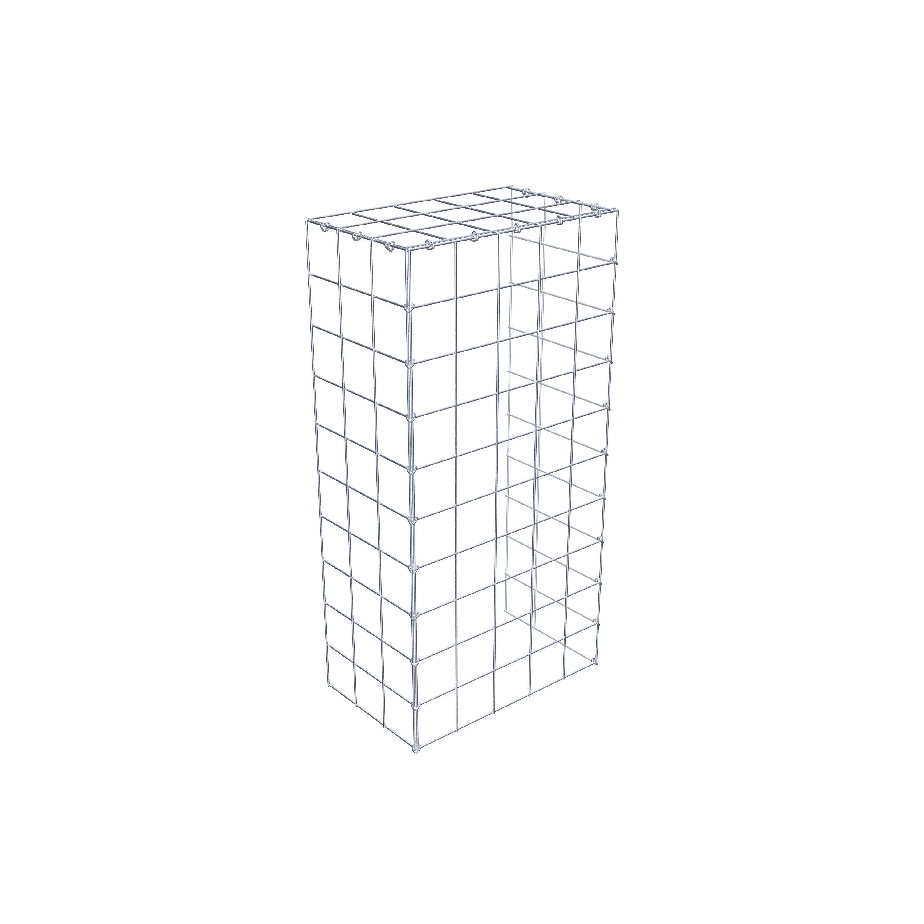 Mounted gabion type 4 100 cm x 30 cm x 50 cm (L x H x D), mesh size 10 cm x 10 cm, C-ring