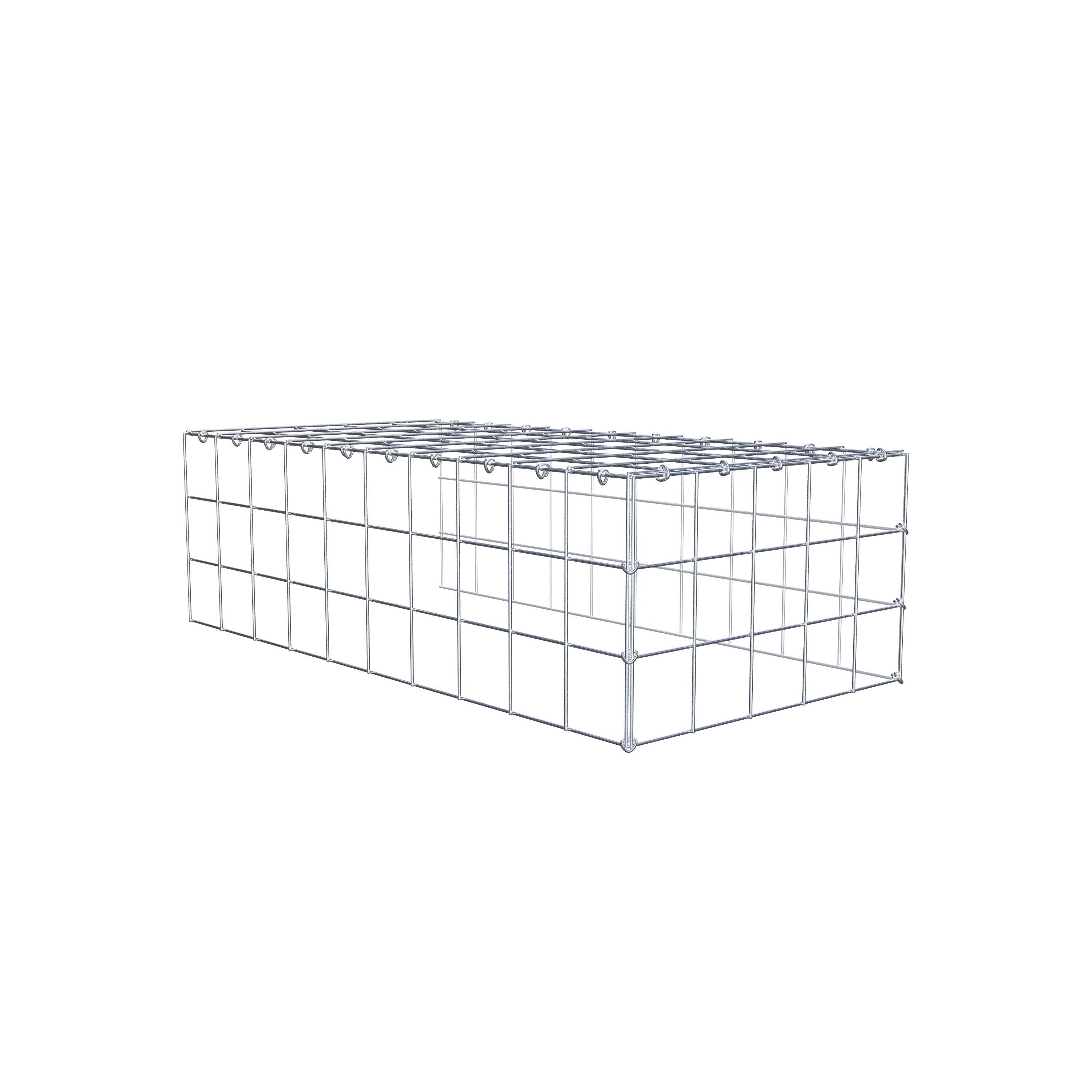 Mounted gabion type 4 100 cm x 30 cm x 50 cm (L x H x D), mesh size 10 cm x 10 cm, C-ring