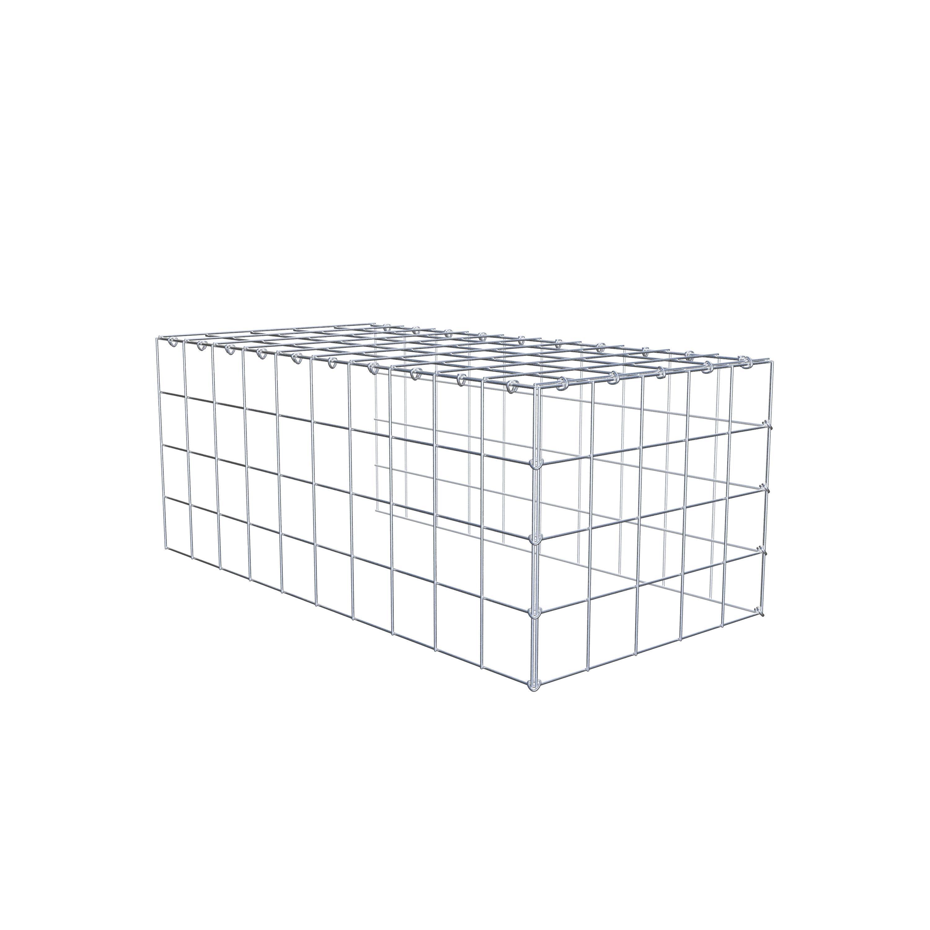 Monteret gabion type 4 100 cm x 40 cm x 50 cm (L x H x D), maskestørrelse 10 cm x 10 cm, C-ring