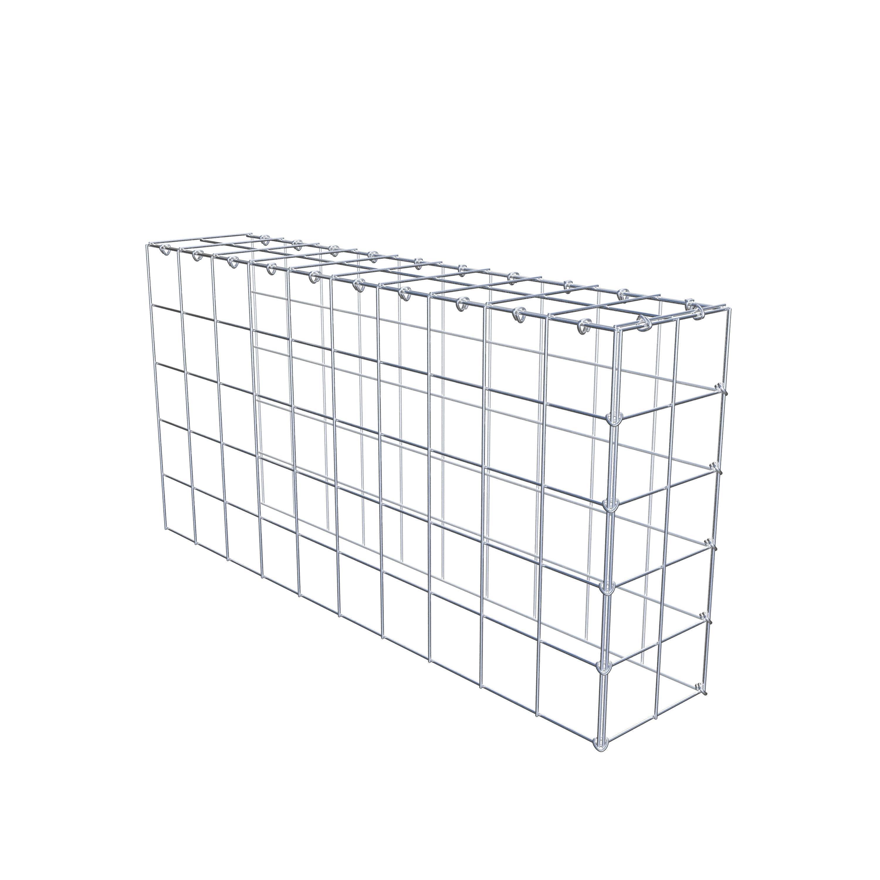 Mounted gabion type 4 100 cm x 50 cm x 20 cm (L x H x D), mesh size 10 cm x 10 cm, C-ring