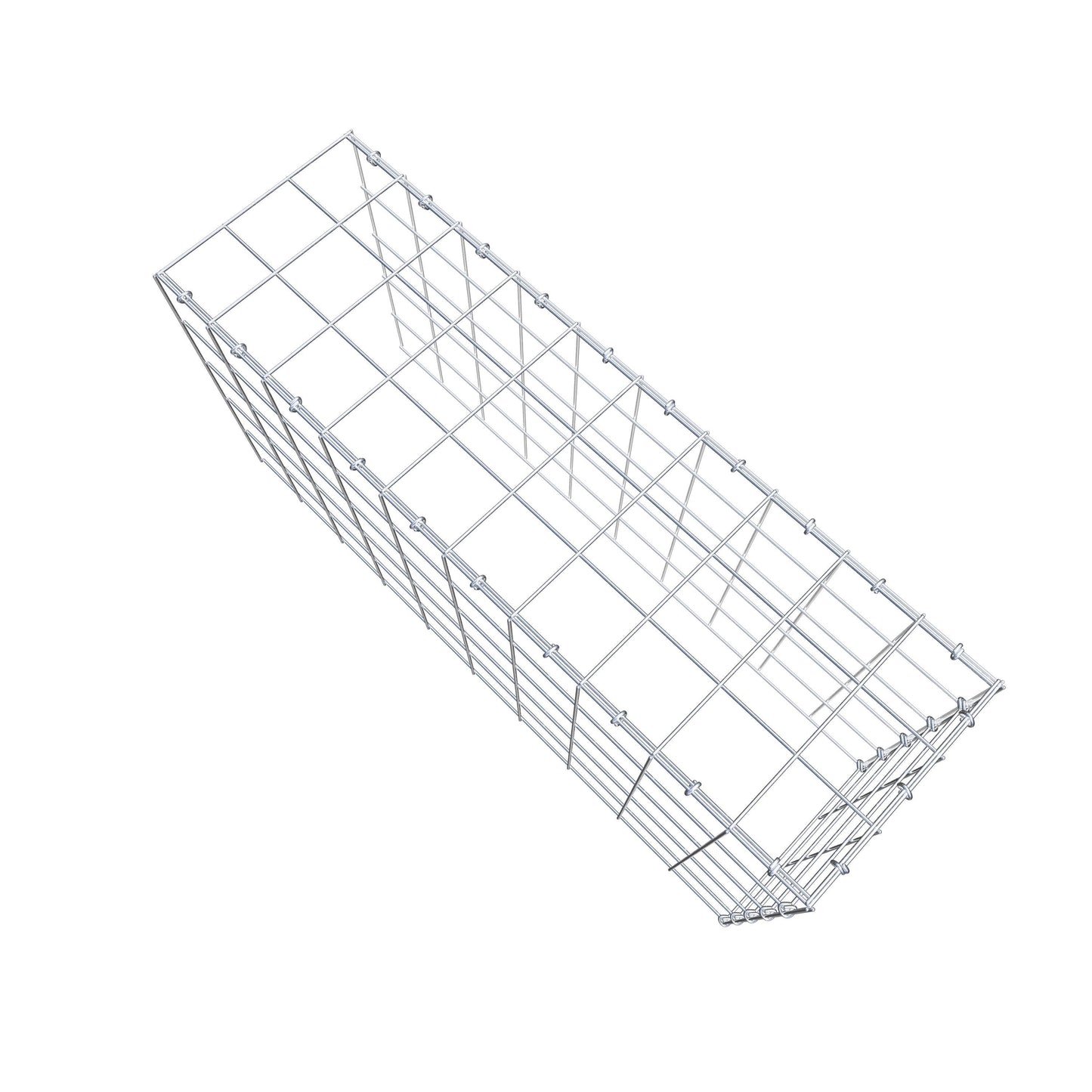 Typ 4 påbyggnadsgabion 100 cm x 50 cm x 30 cm (L x H x D), maskstorlek 10 cm x 10 cm, C-ring
