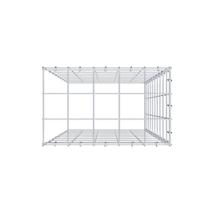 Typ 4 påbyggnadsgabion 100 cm x 50 cm x 30 cm (L x H x D), maskstorlek 10 cm x 10 cm, C-ring