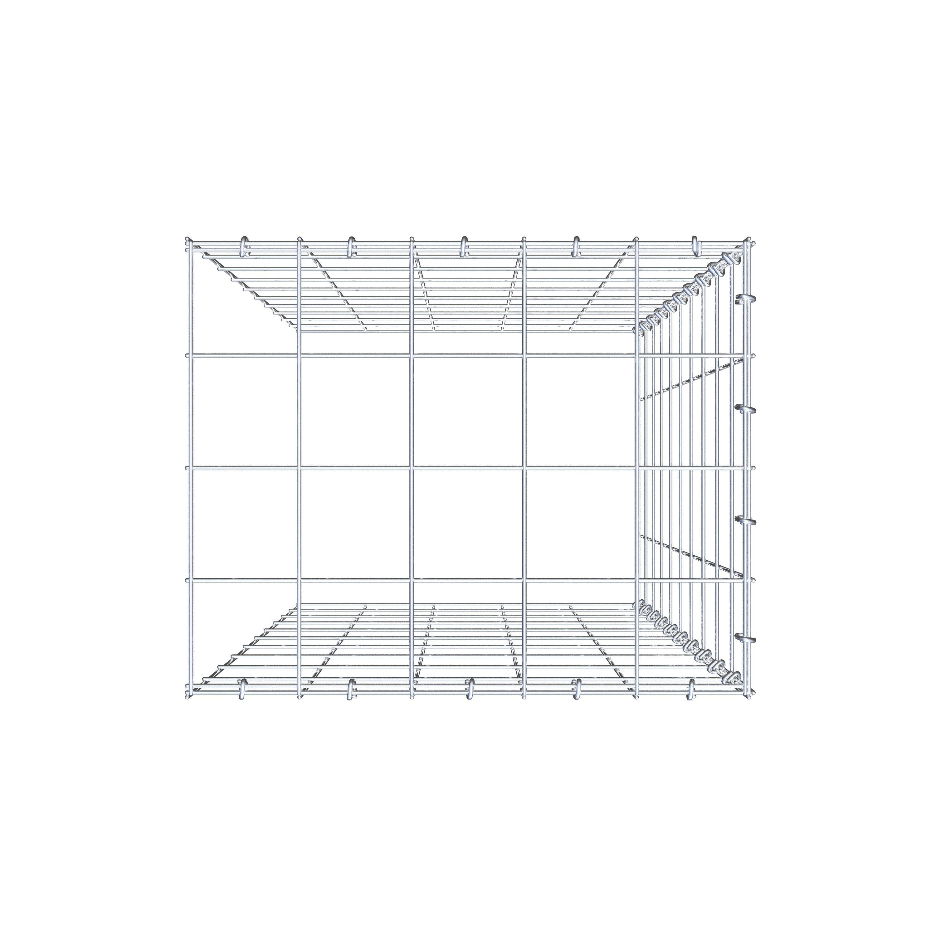 Mounted gabion type 4 100 cm x 50 cm x 40 cm (L x H x D), mesh size 10 cm x 10 cm, C-ring