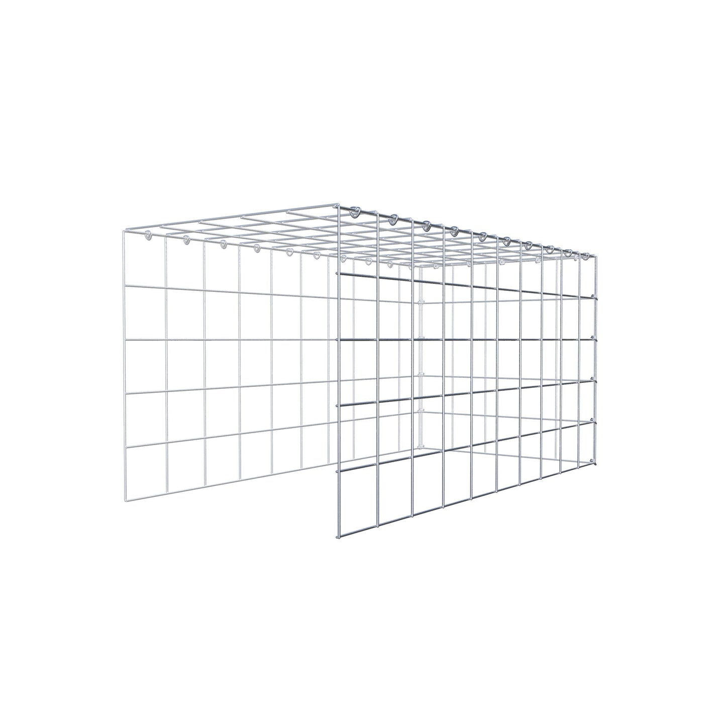 Mounted gabion type 4 100 cm x 50 cm x 50 cm (L x H x D), mesh size 10 cm x 10 cm, C-ring