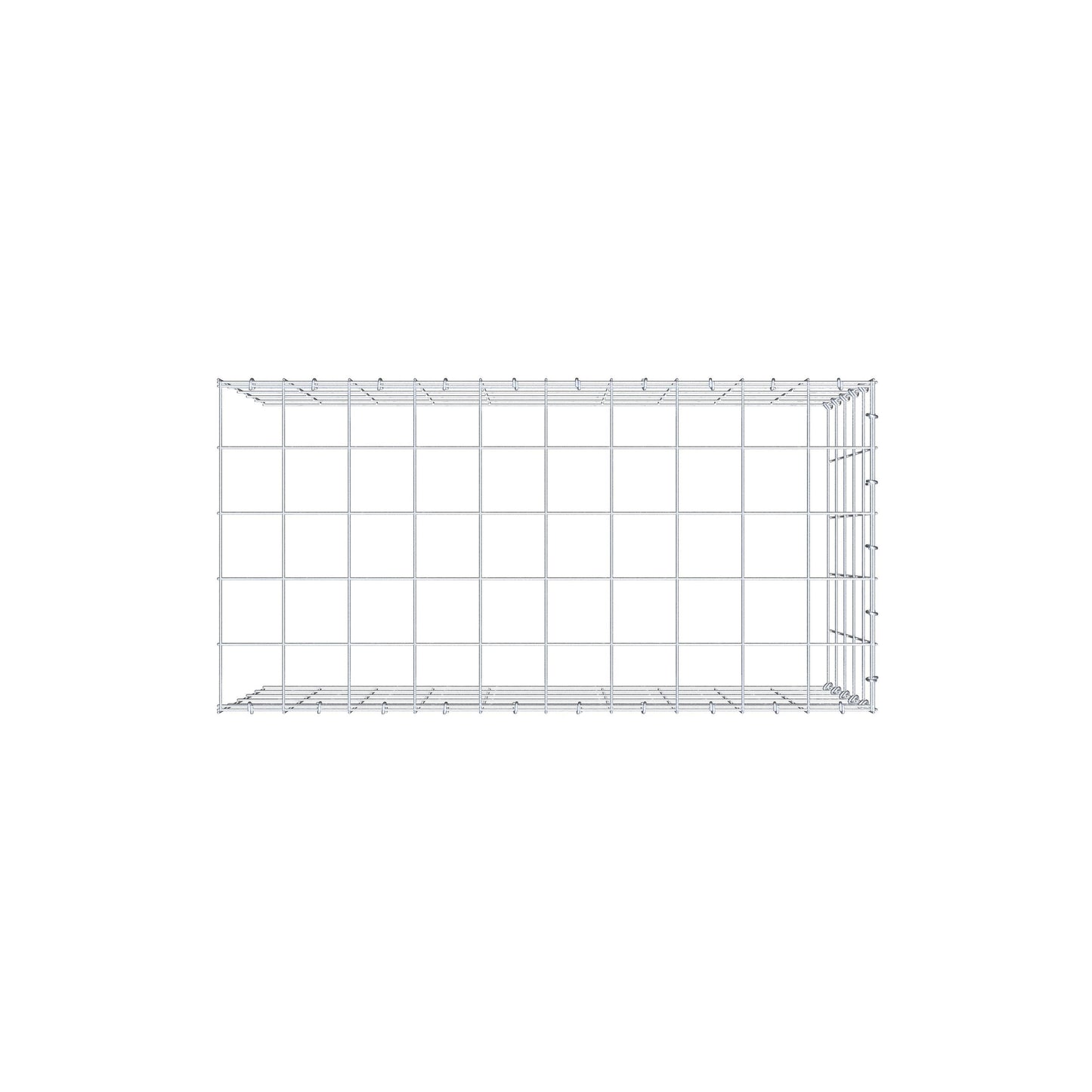 Mounted gabion type 4 100 cm x 50 cm x 50 cm (L x H x D), mesh size 10 cm x 10 cm, C-ring