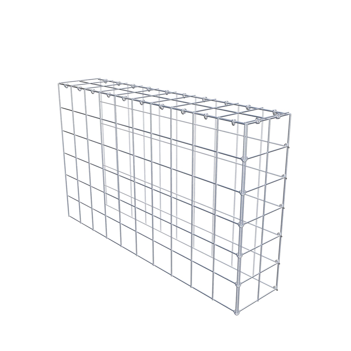 Mounted gabion type 4 100 cm x 60 cm x 20 cm (L x H x D), mesh size 10 cm x 10 cm, C-ring