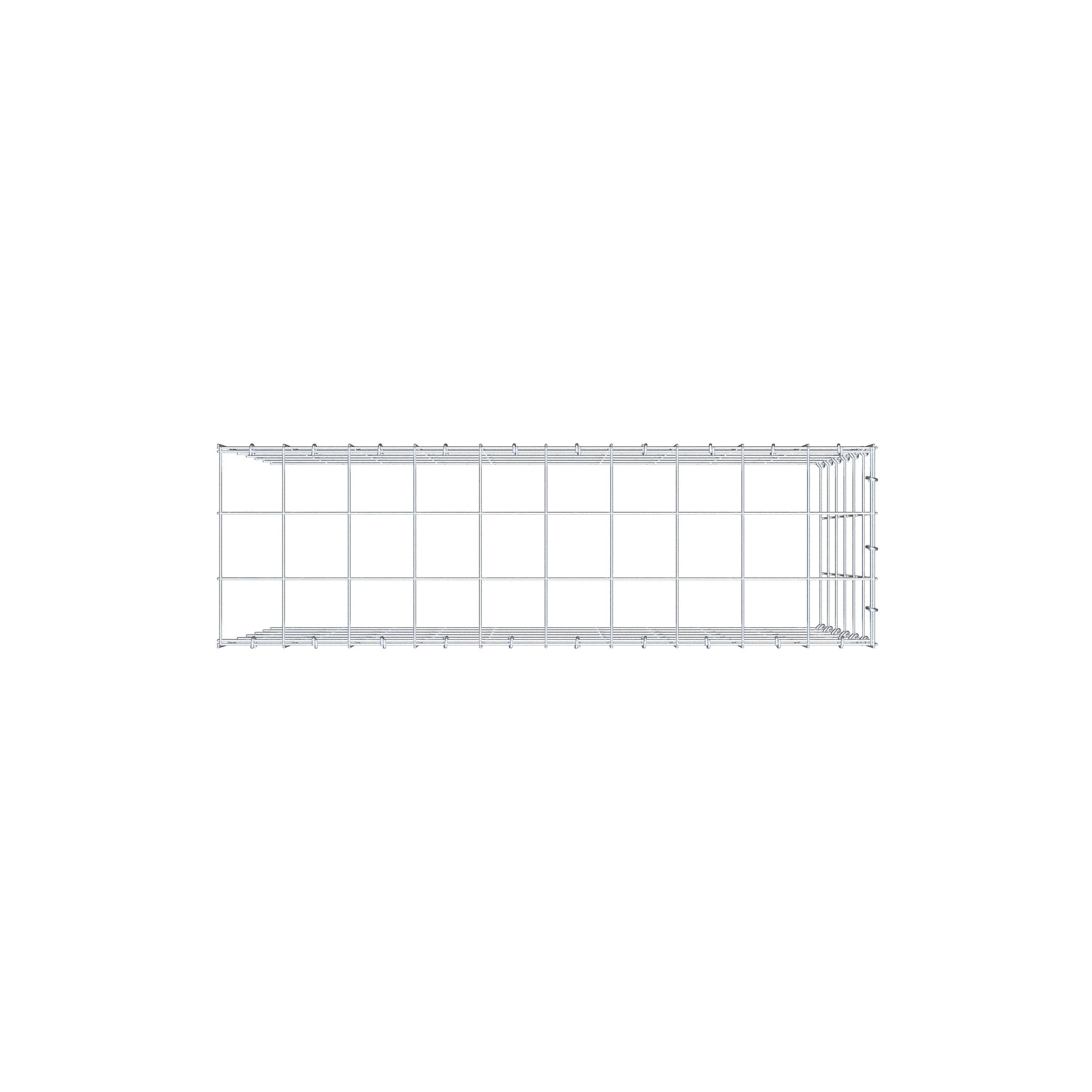 Mounted gabion type 4 100 cm x 60 cm x 30 cm (L x H x D), mesh size 10 cm x 10 cm, C-ring